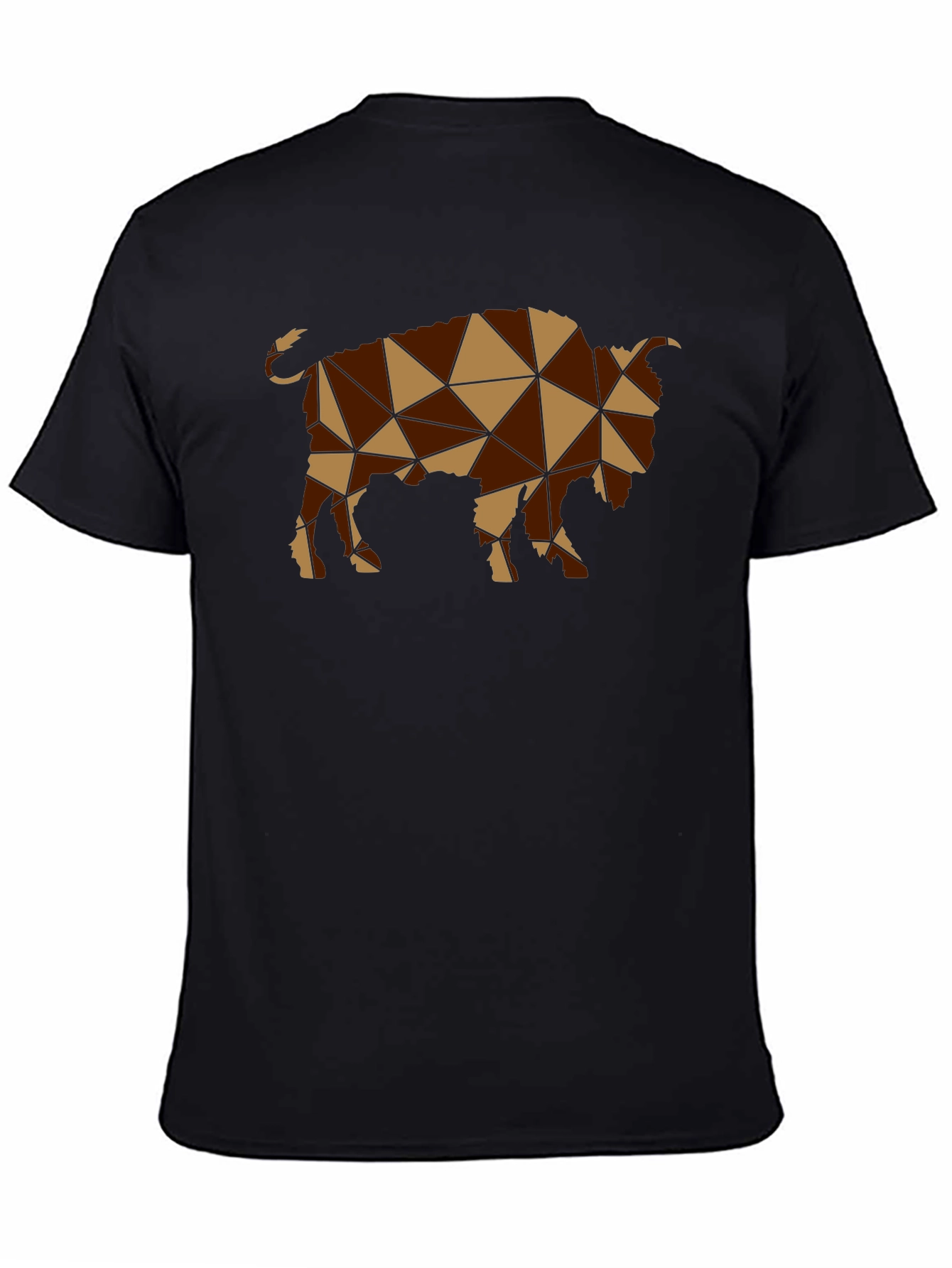 Geometric Buffalo Graphic Tee - Black