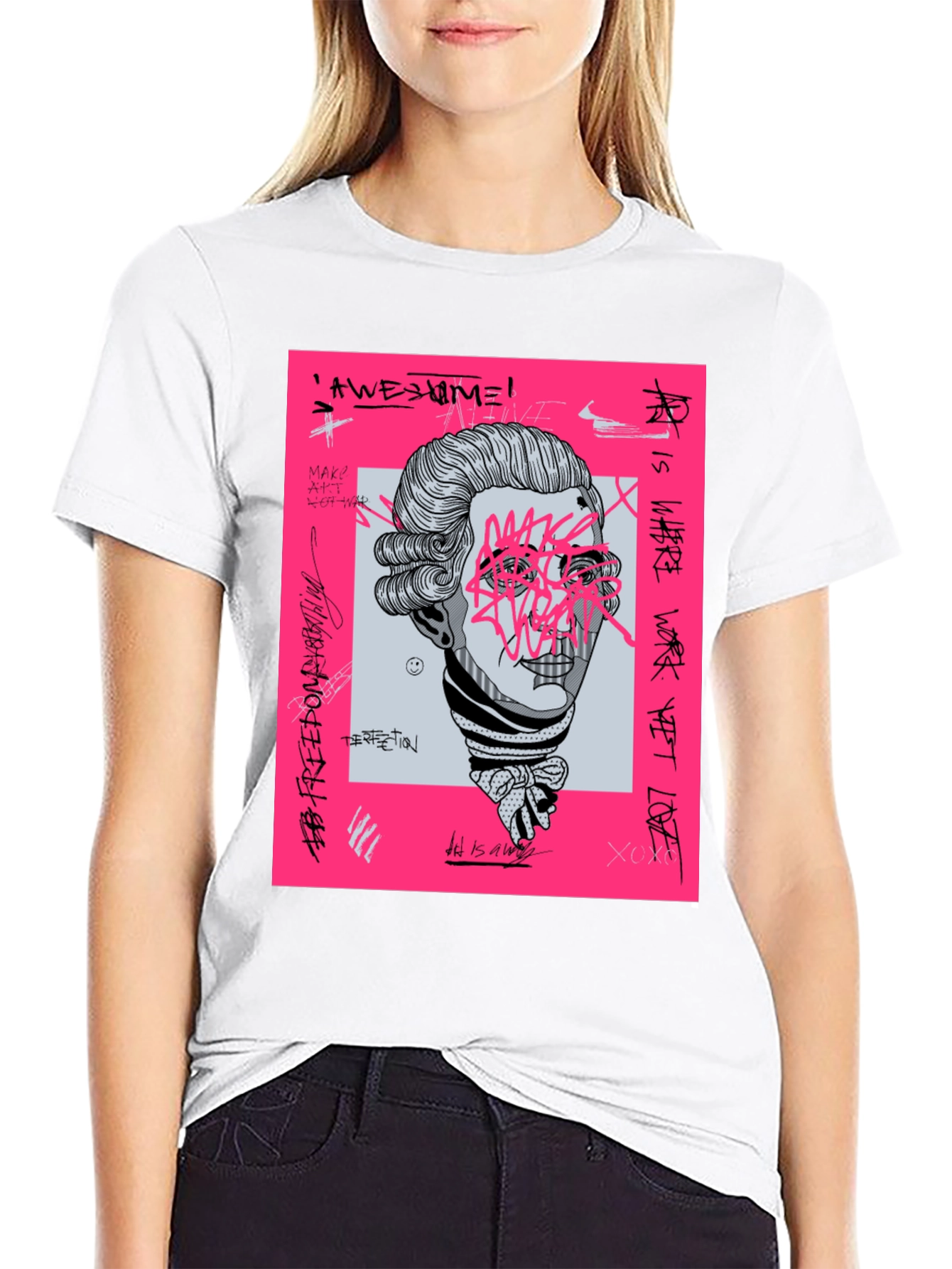 Abstract Mozart Graphic Tee - Trendy Streetwear