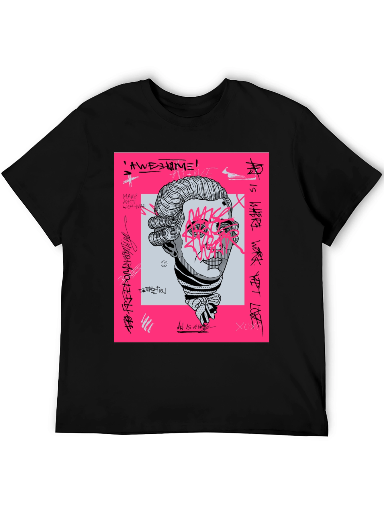 Abstract Mozart Graphic Tee - Trendy Streetwear