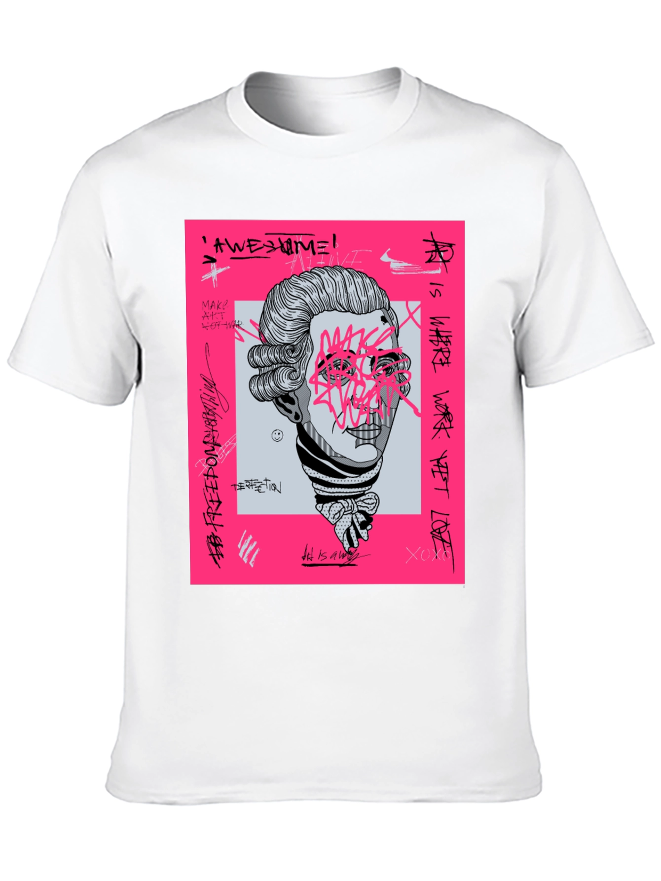 Abstract Mozart Graphic Tee - Trendy Streetwear