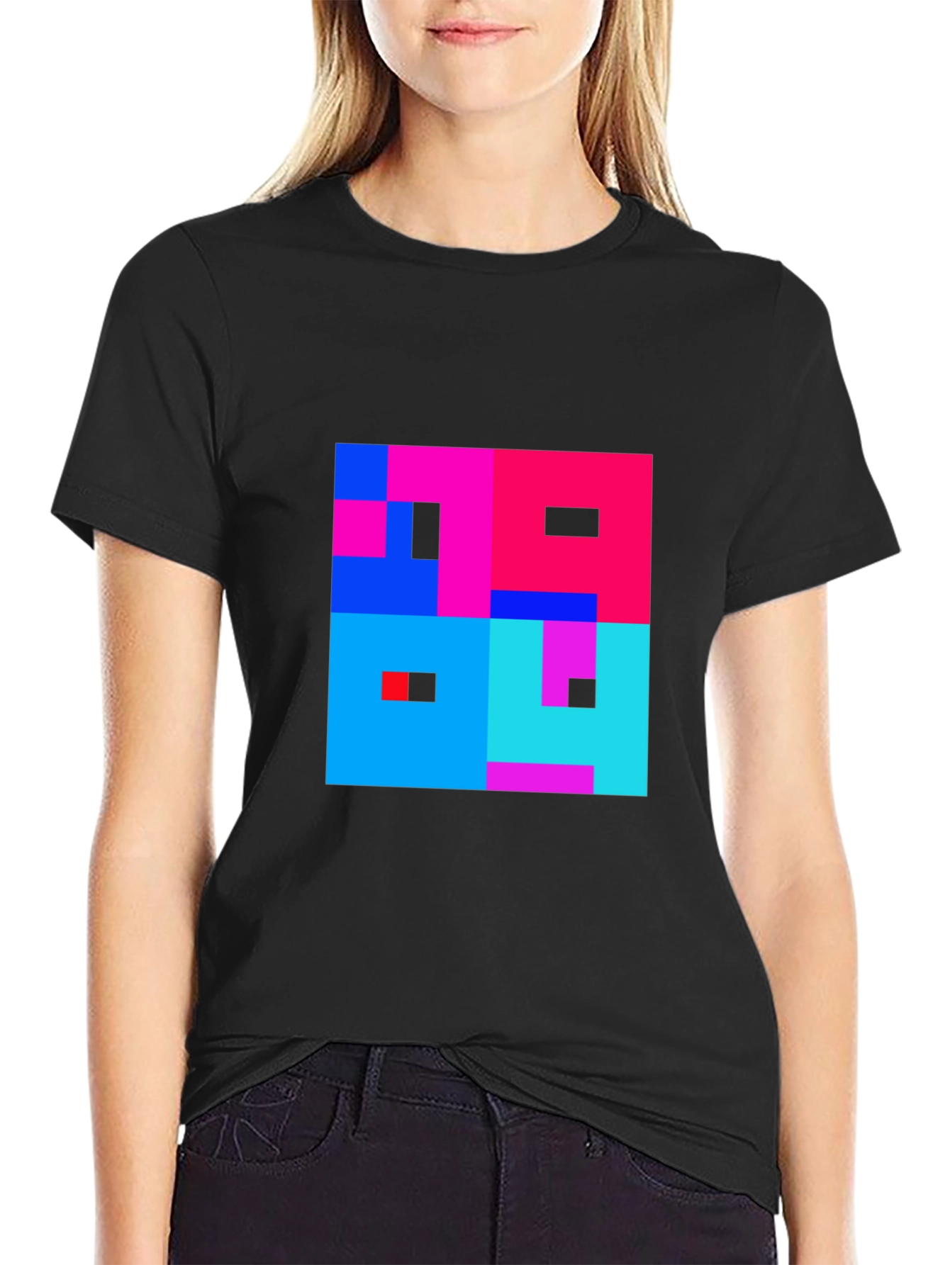 Abstract Pixel Art Graphic Tee - Stylish Comfort