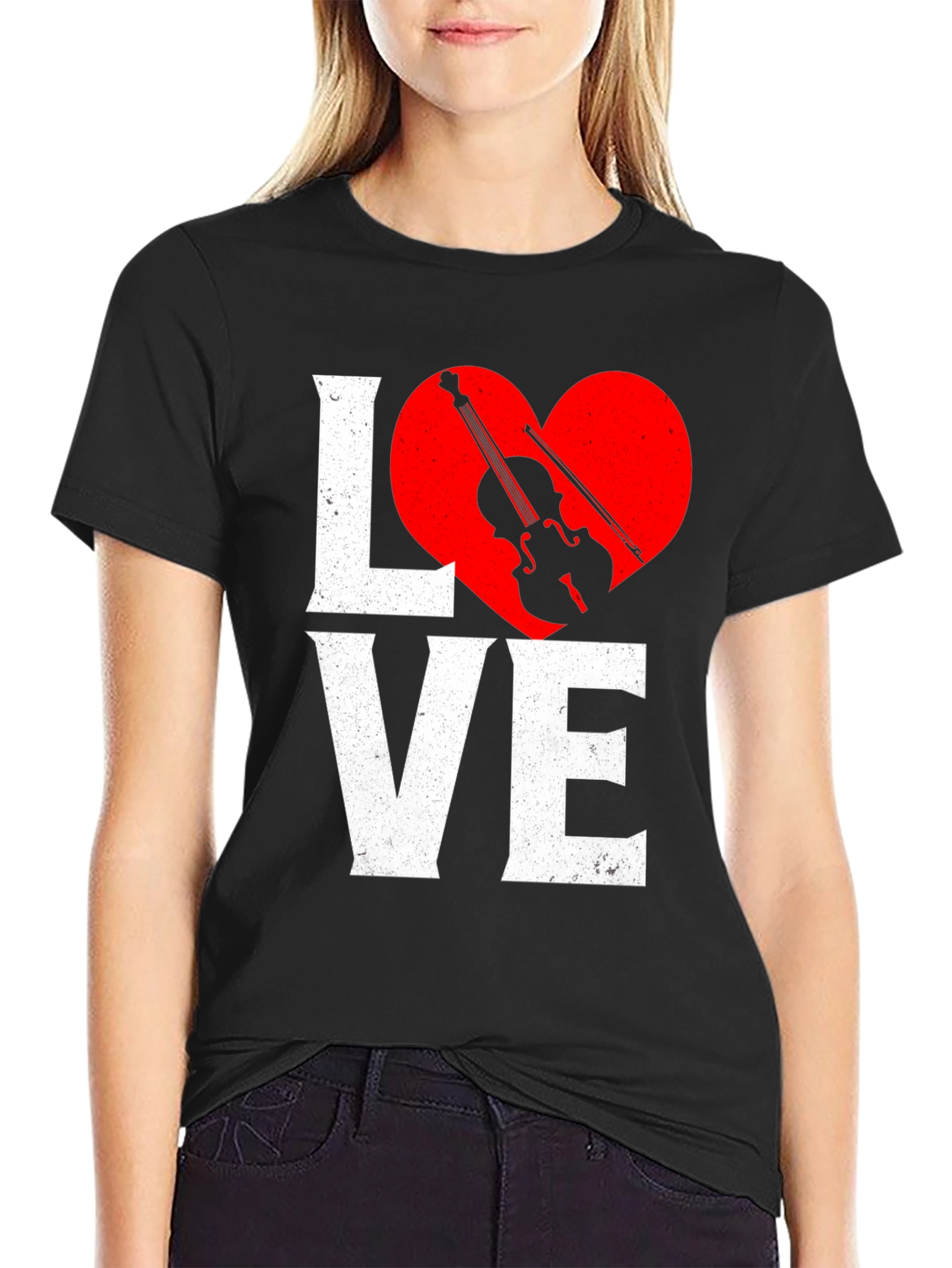Love Violin T-Shirt - Music Heart Tee