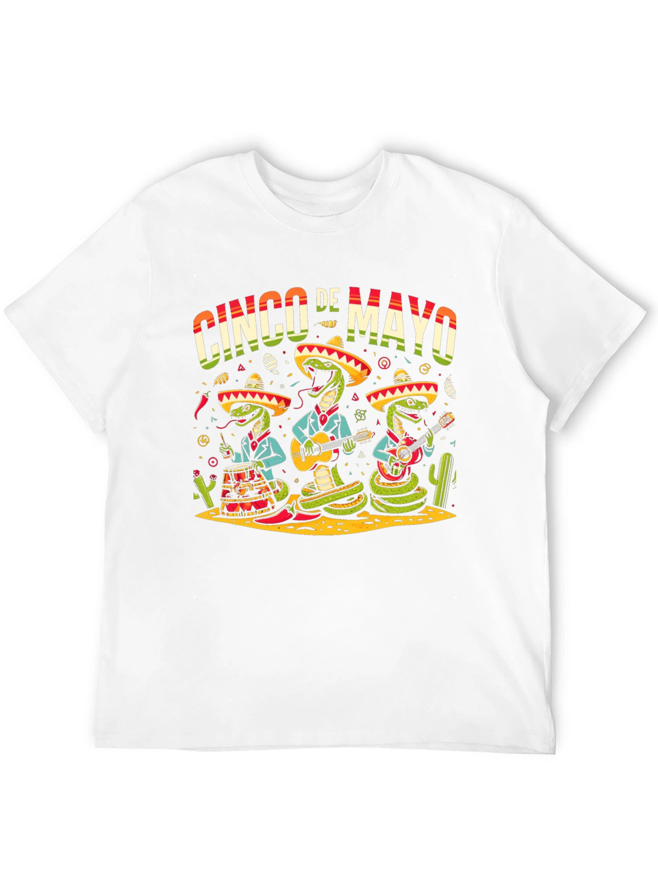 Cinco De Mayo Snake Band Graphic T-Shirt