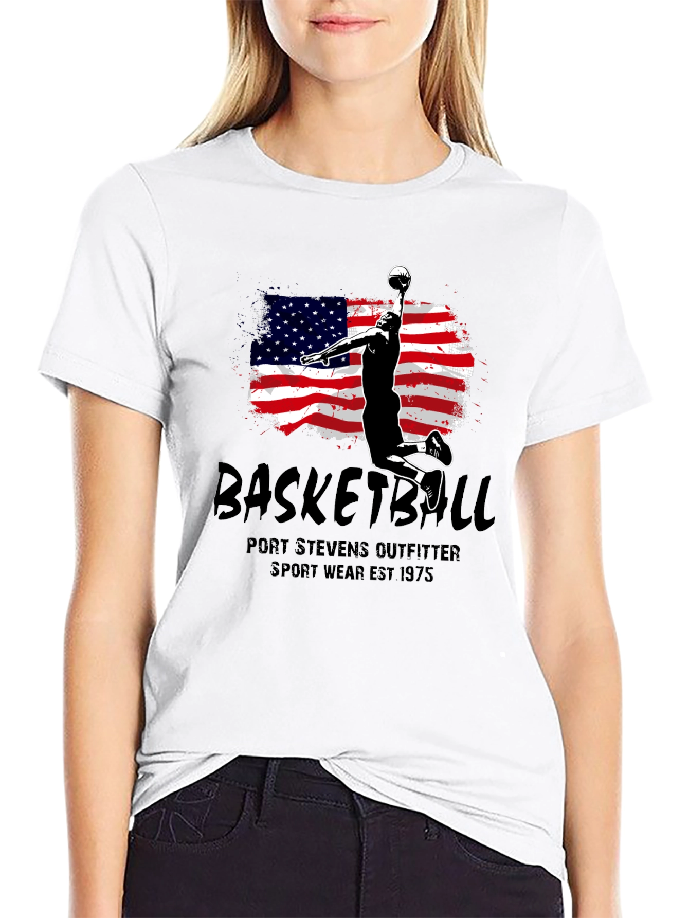 Basketball USA Flag Graphic T-Shirt