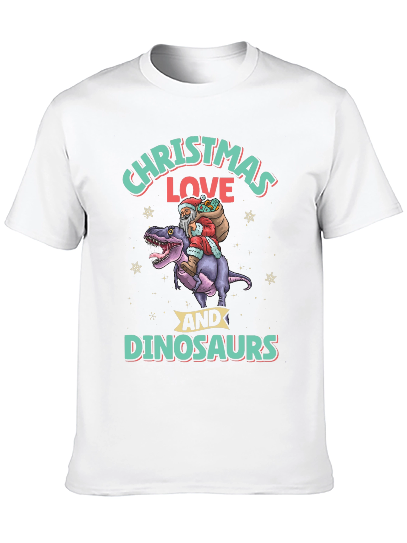 Christmas Love Dinosaurs Graphic T-Shirt