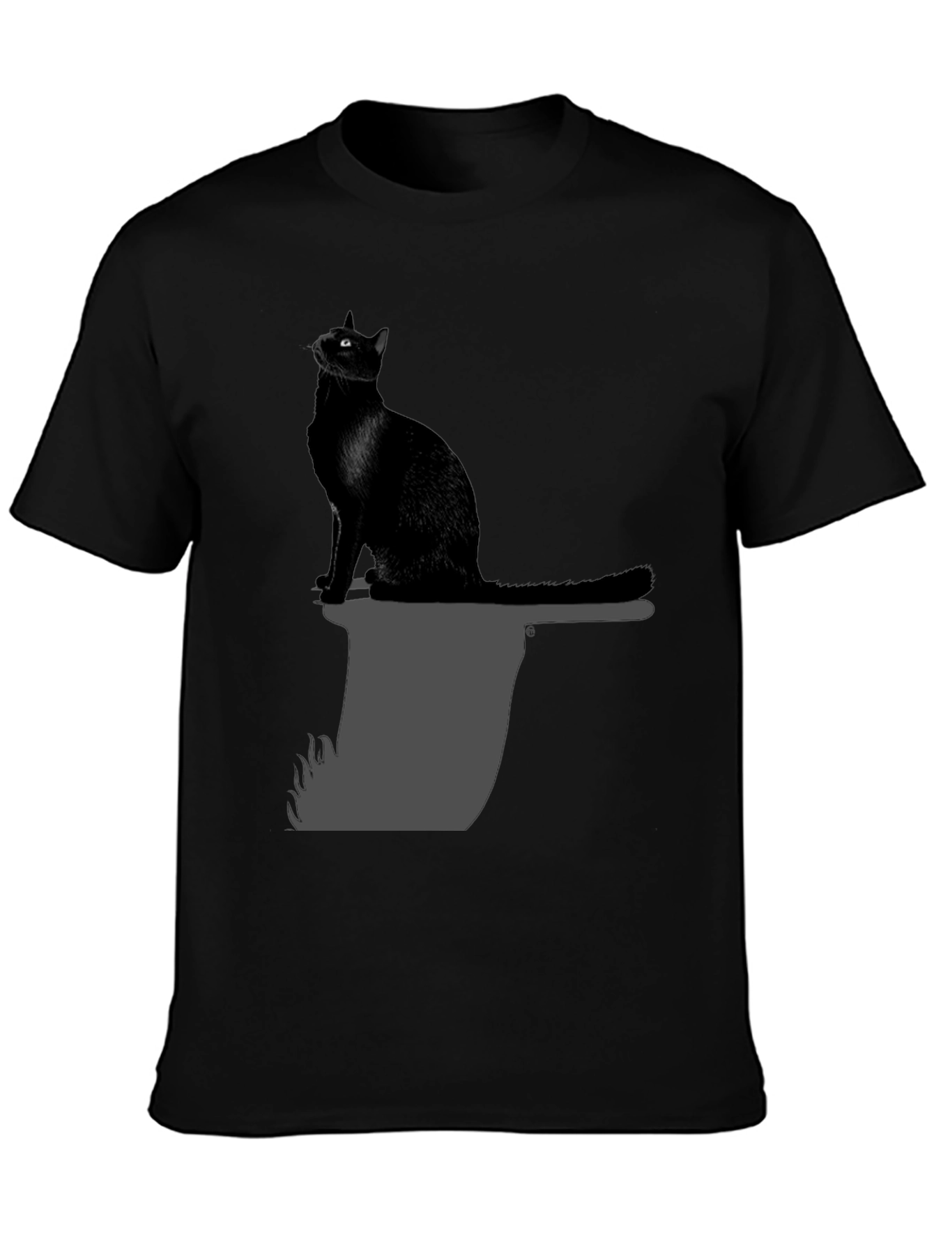 Black Cat on Axe T-Shirt