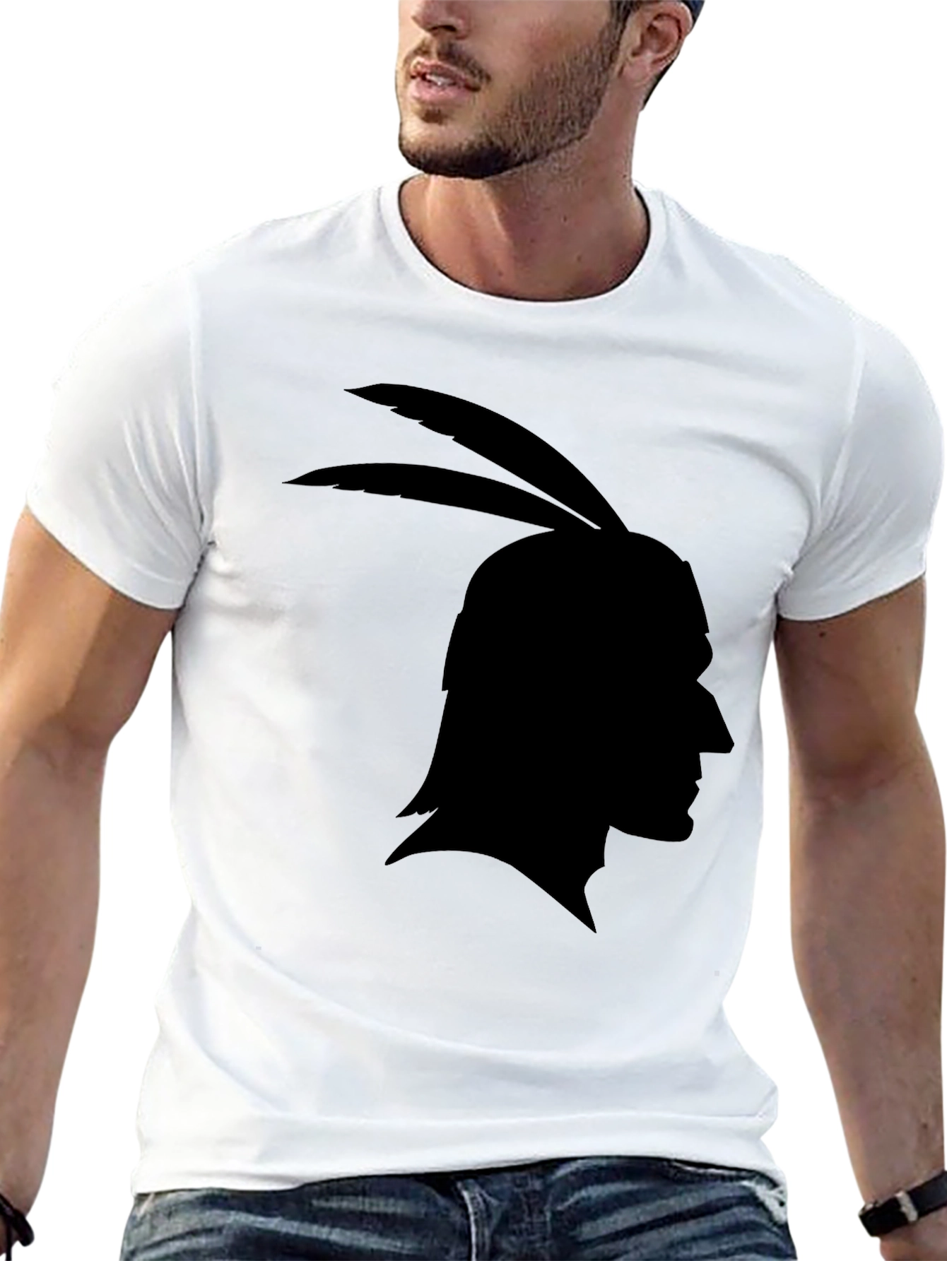 Native American Silhouette Black T-Shirt
