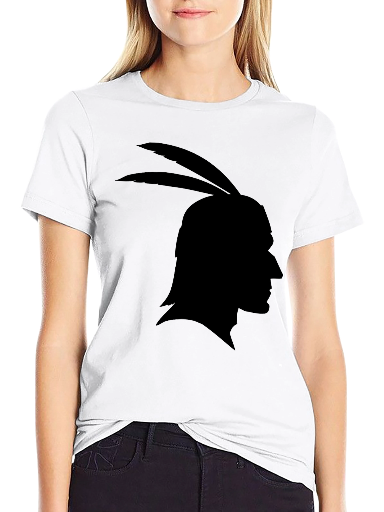Native American Silhouette Black T-Shirt