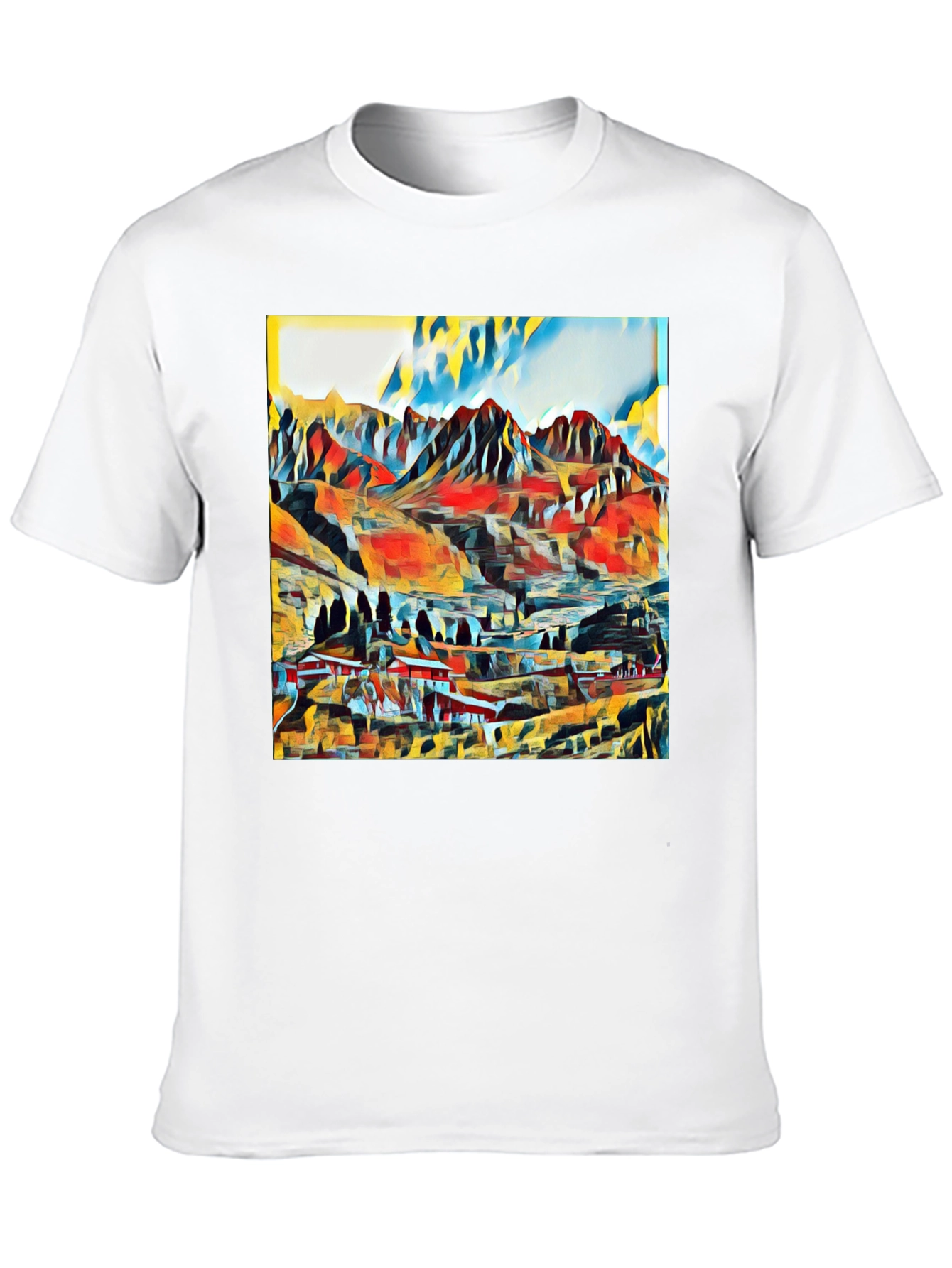 Abstract Mountain Graphic T-Shirt