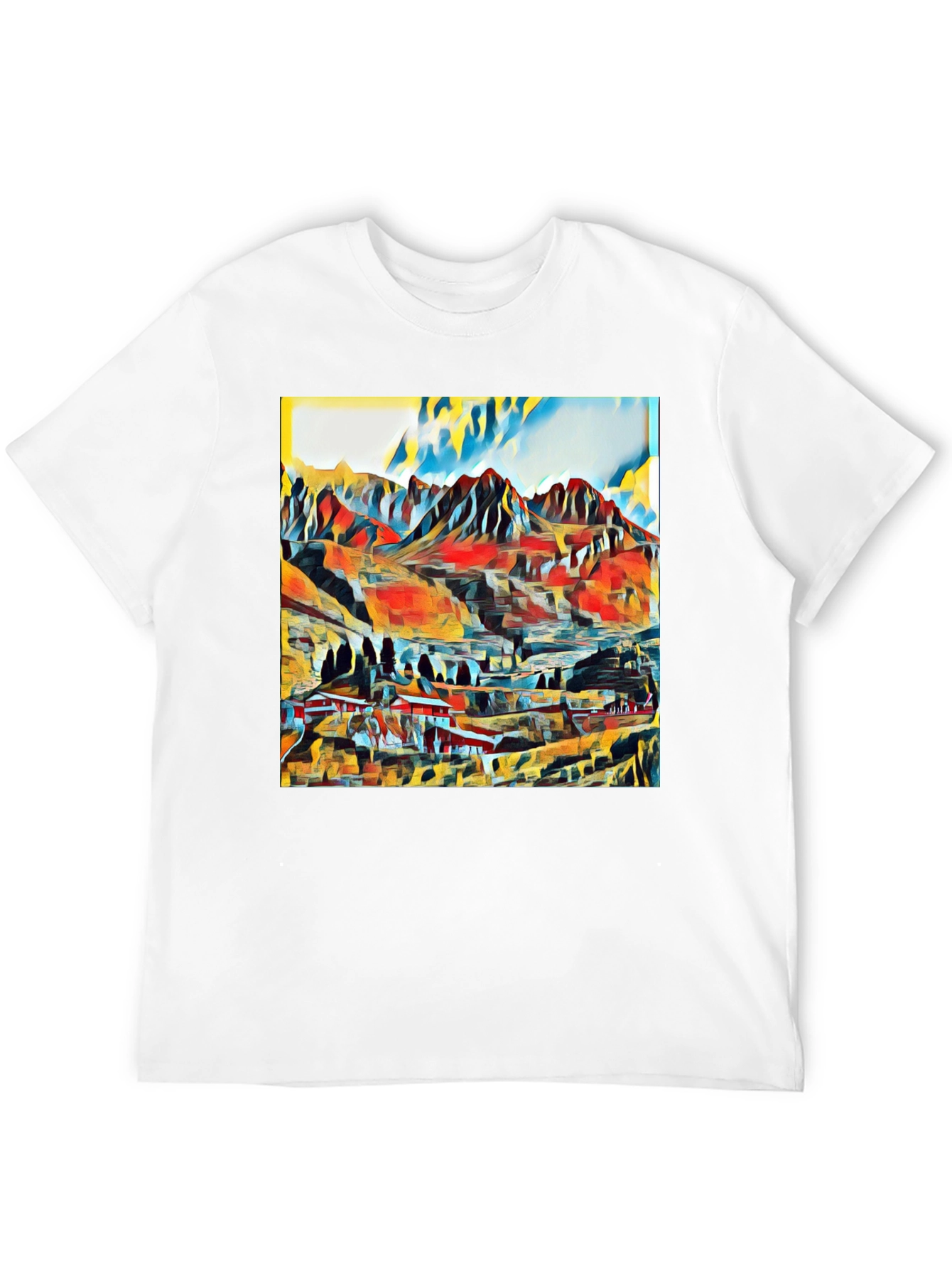 Abstract Mountain Graphic T-Shirt