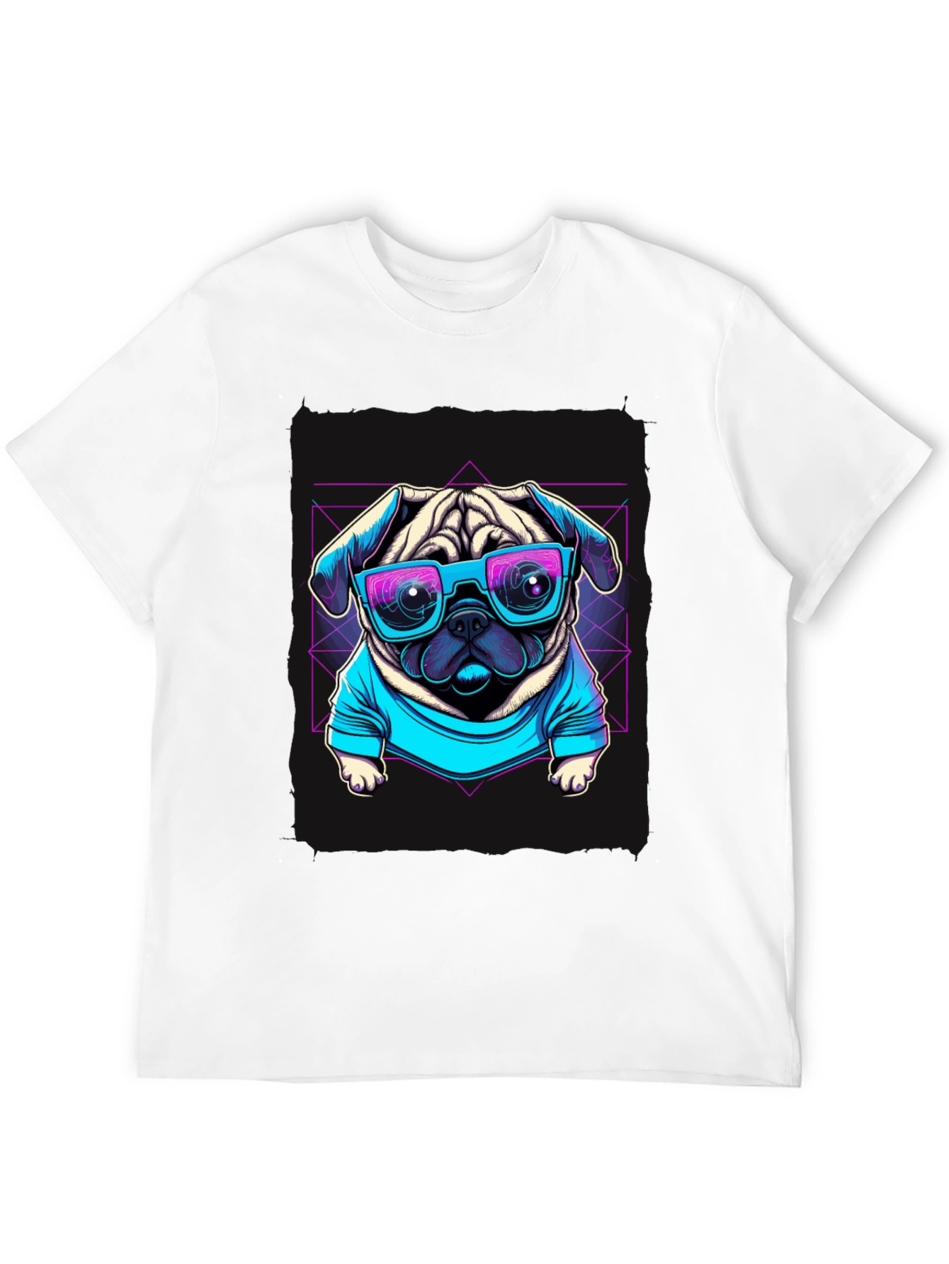 Cool Pug Graphic Tee - Retro Style