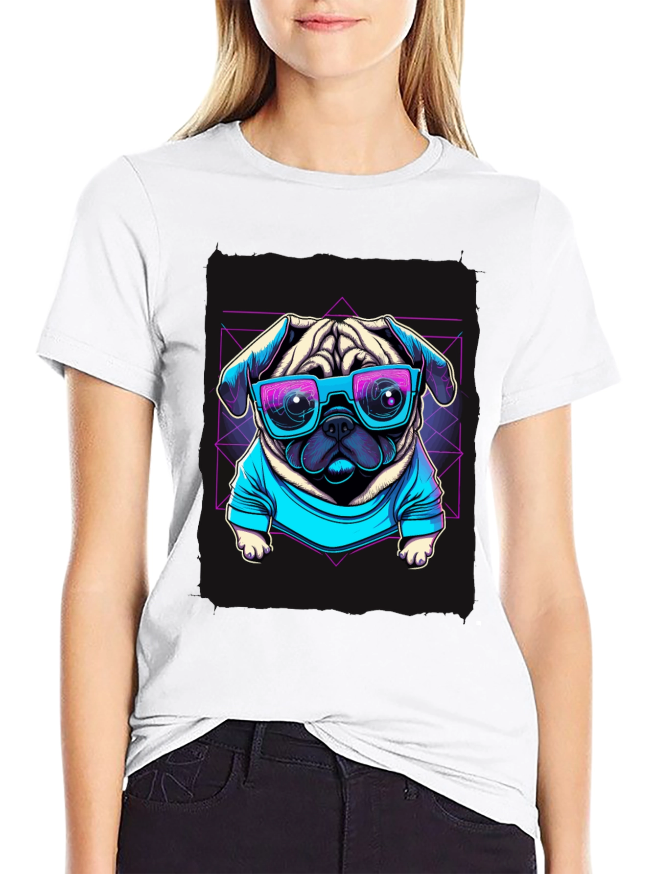 Cool Pug Graphic Tee - Retro Style
