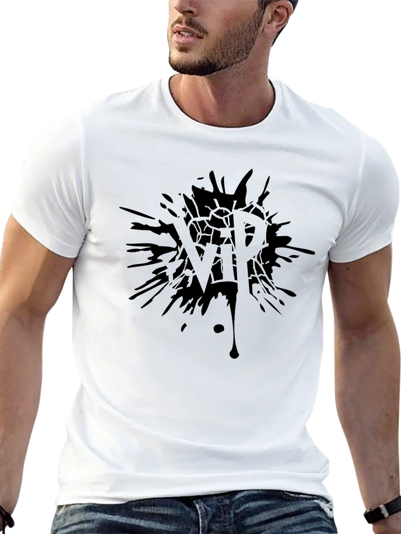 VIP Splatter Graphic Black T-Shirt