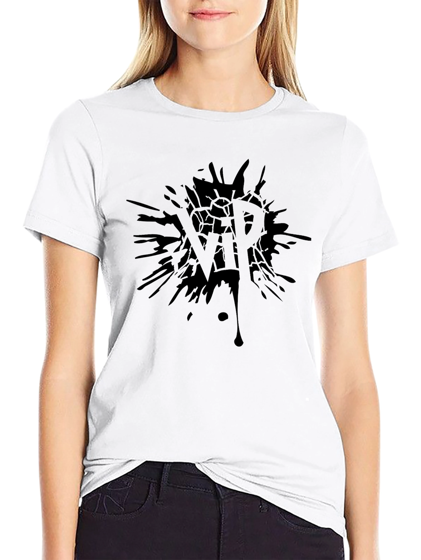 VIP Splatter Graphic Black T-Shirt