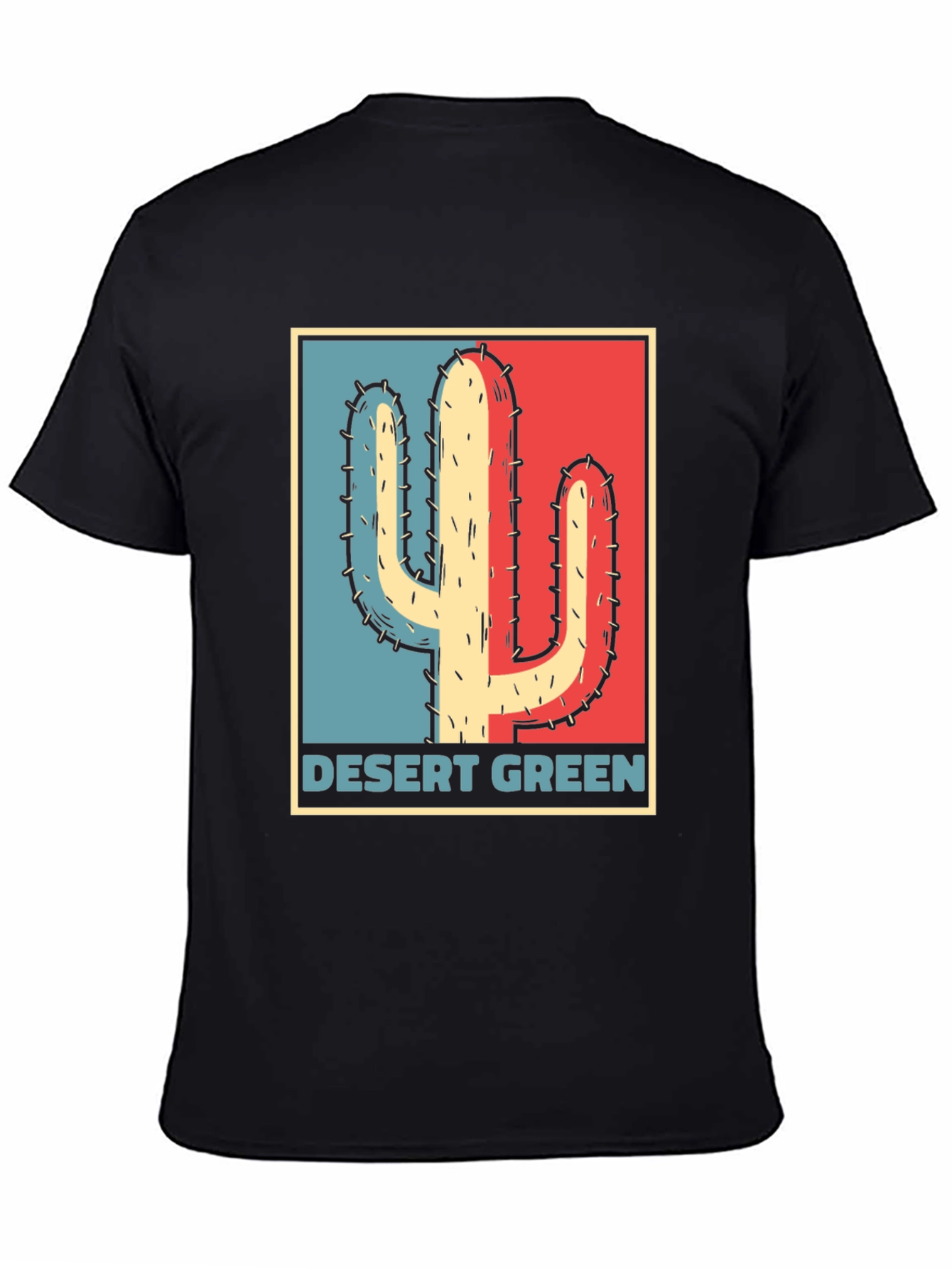 Desert Green Cactus T-Shirt - Retro Graphic Tee