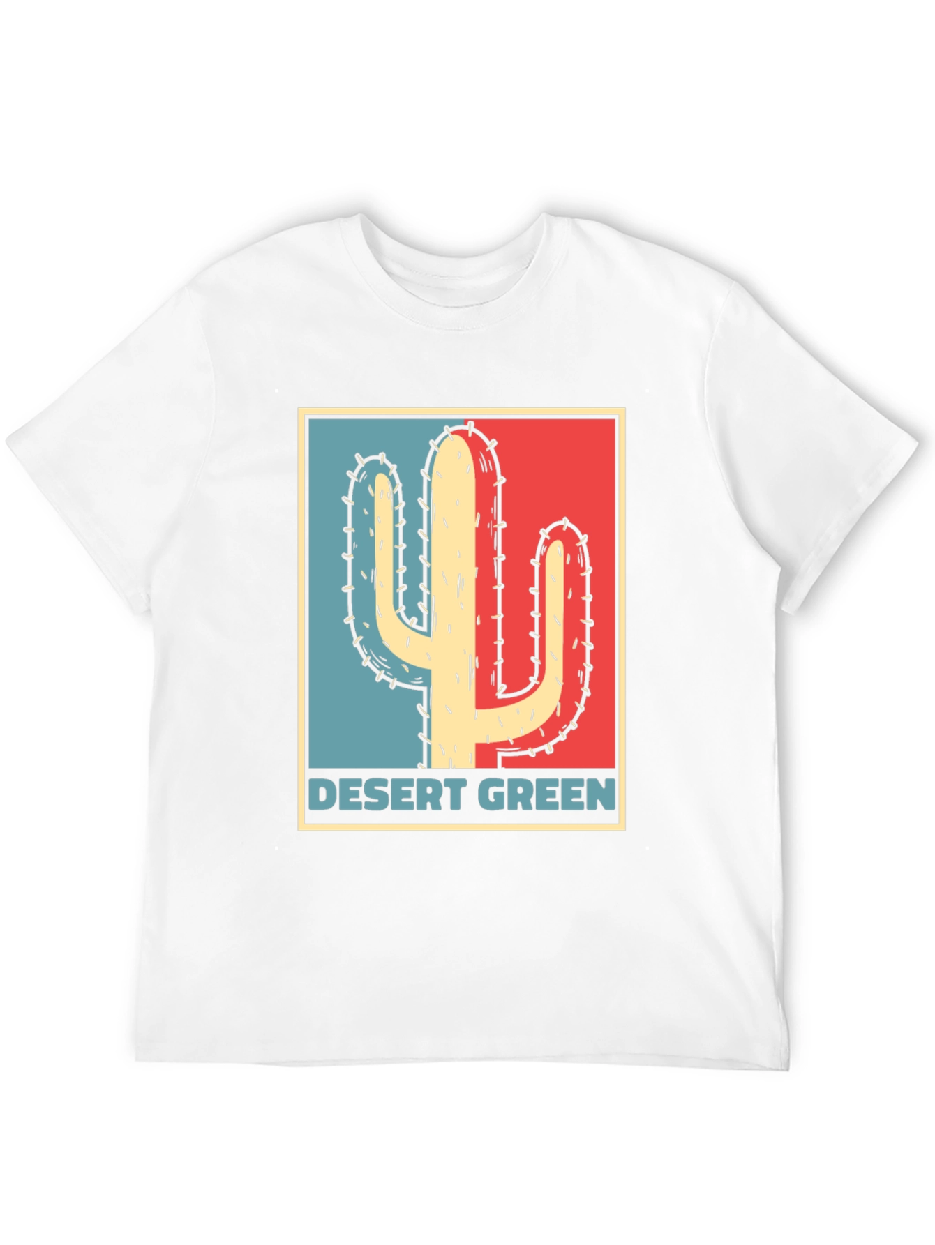 Desert Green Cactus T-Shirt - Retro Graphic Tee