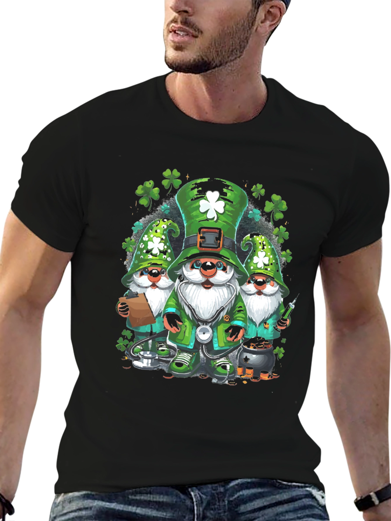 St Patricks Day Gnomes T-Shirt - Lucky Irish Tee