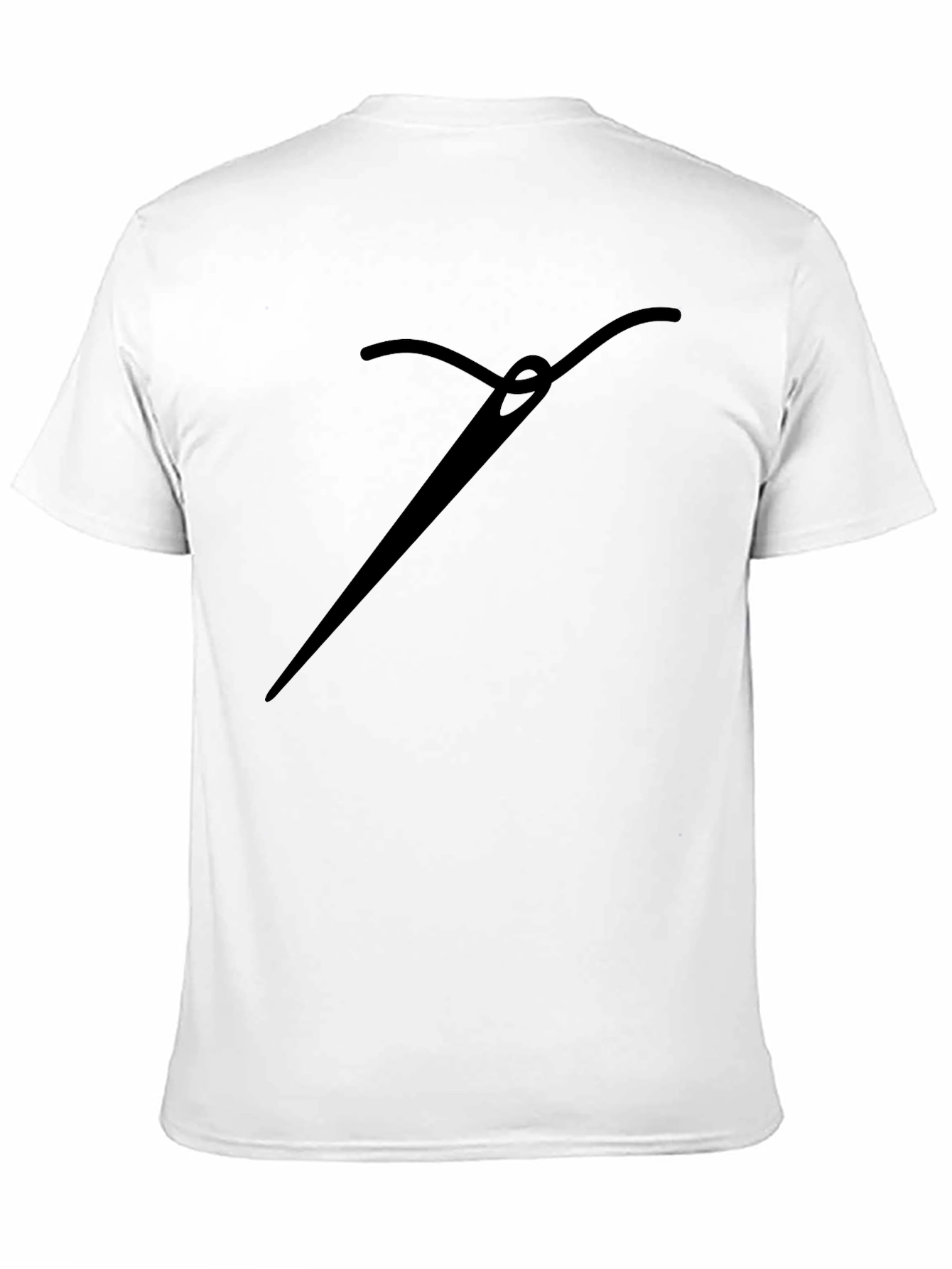 Sewing Needle Graphic Tee - Black Cotton Shirt