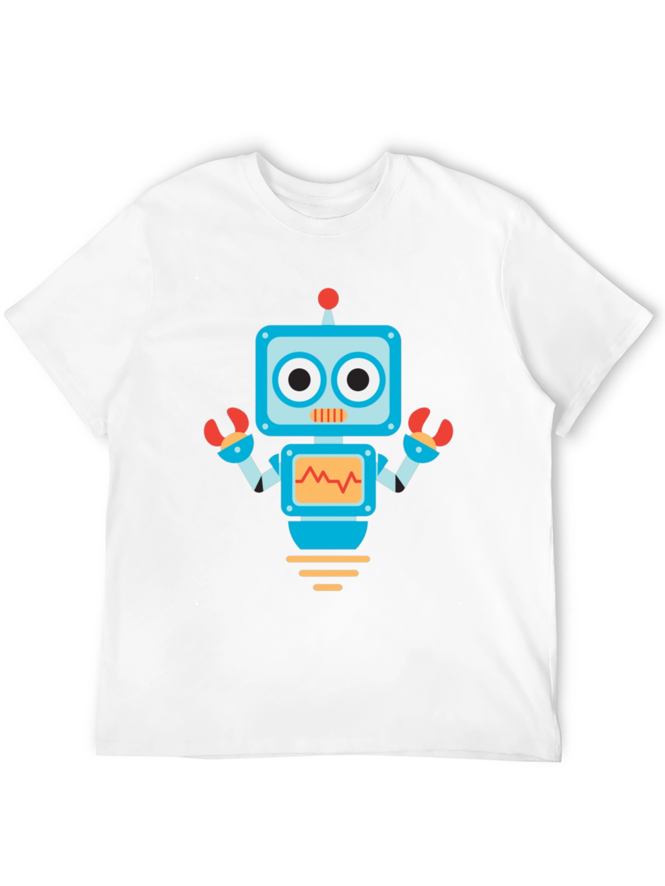 Robot Graphic Print Black Tee