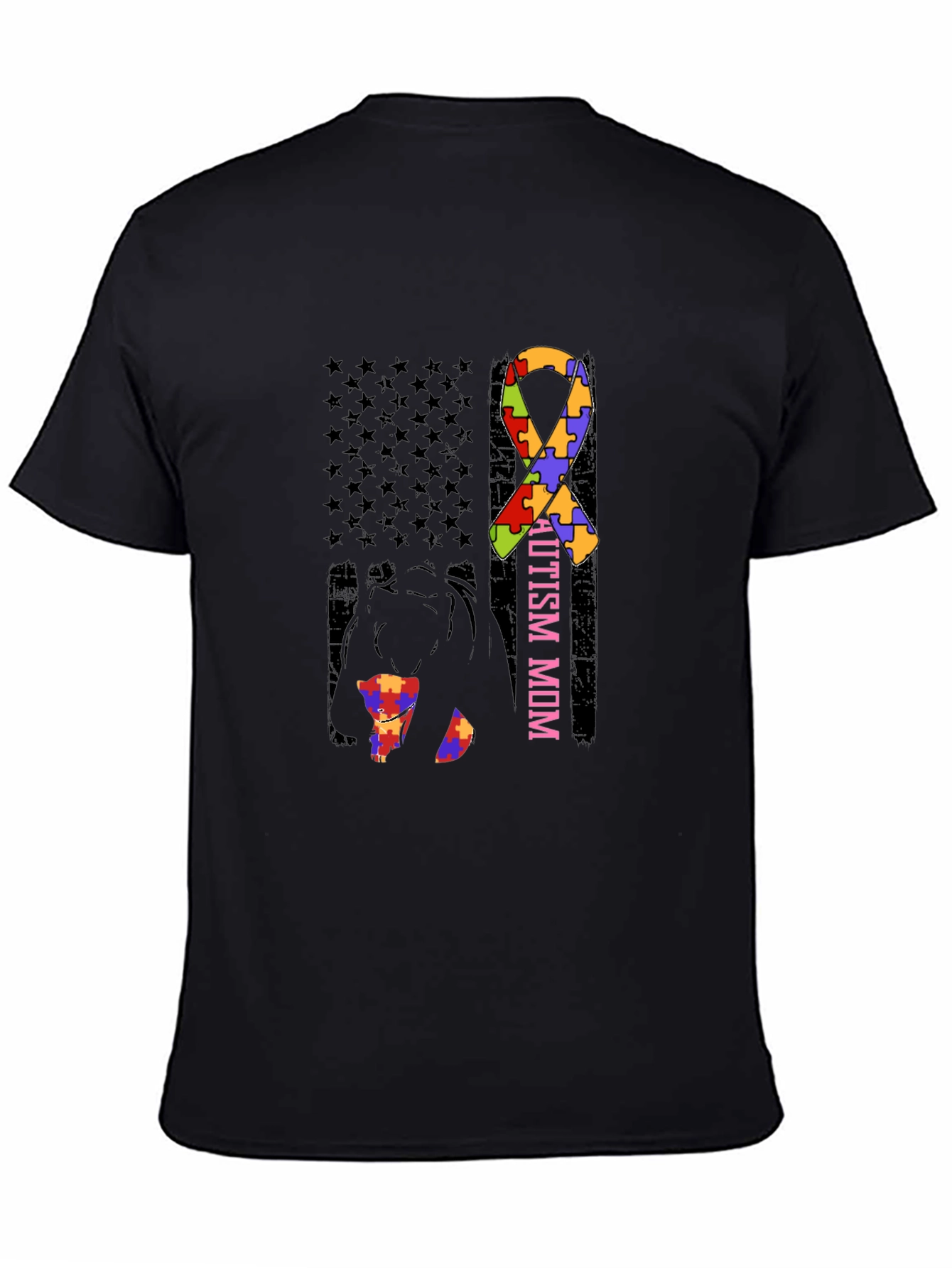 Autism Mom Puzzle Ribbon T-Shirt