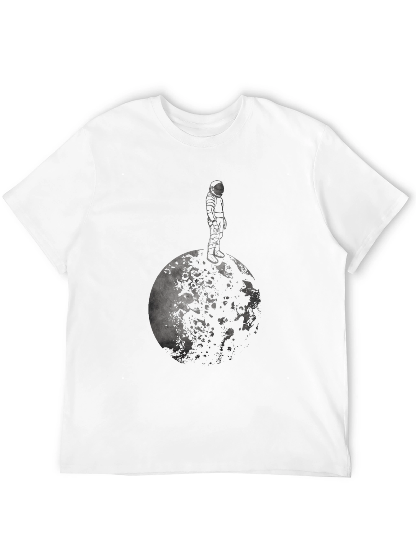 Astronaut on the Moon Black T-Shirt