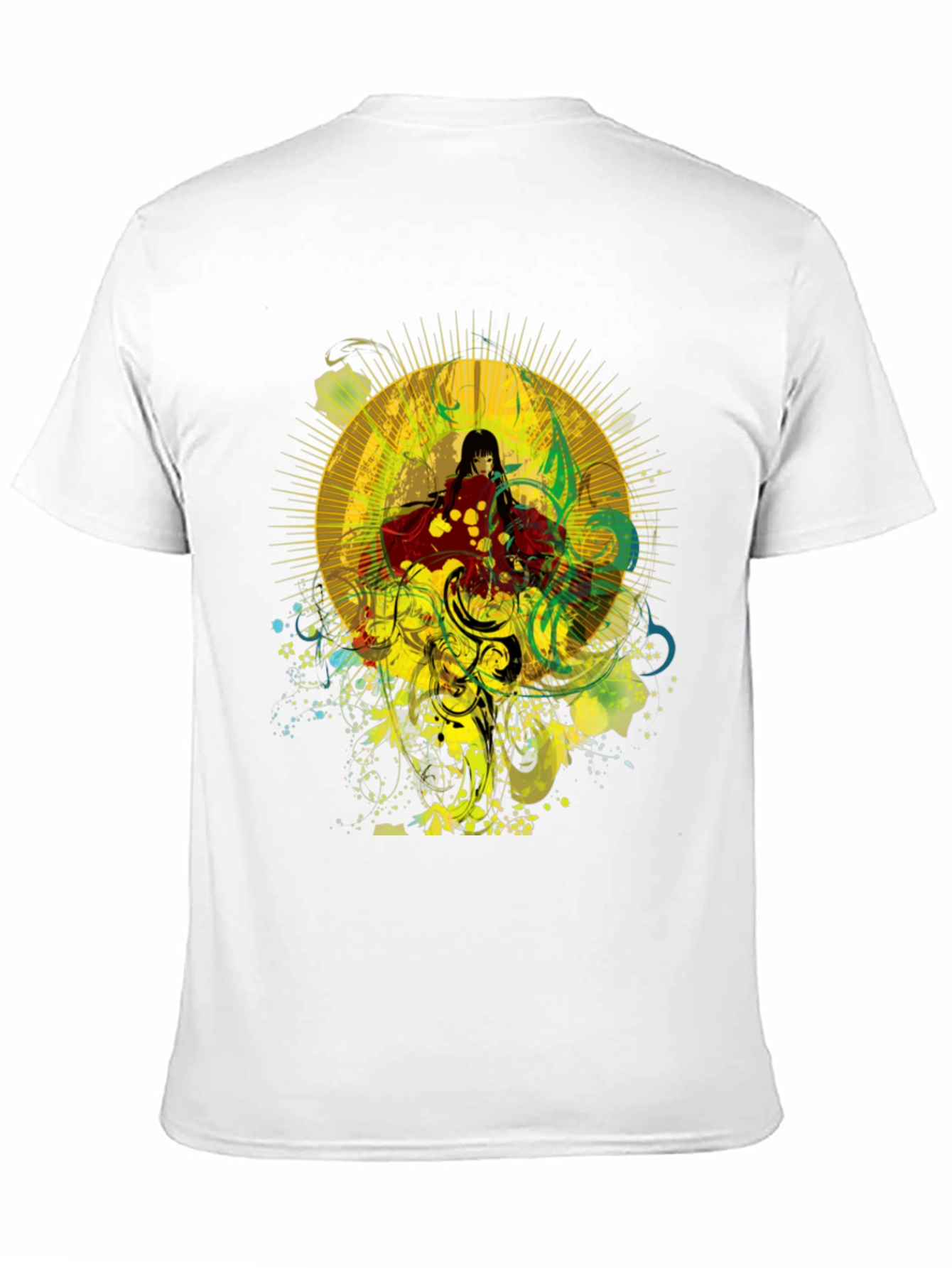 Anime Girl Graphic Print Black Cotton T-Shirt