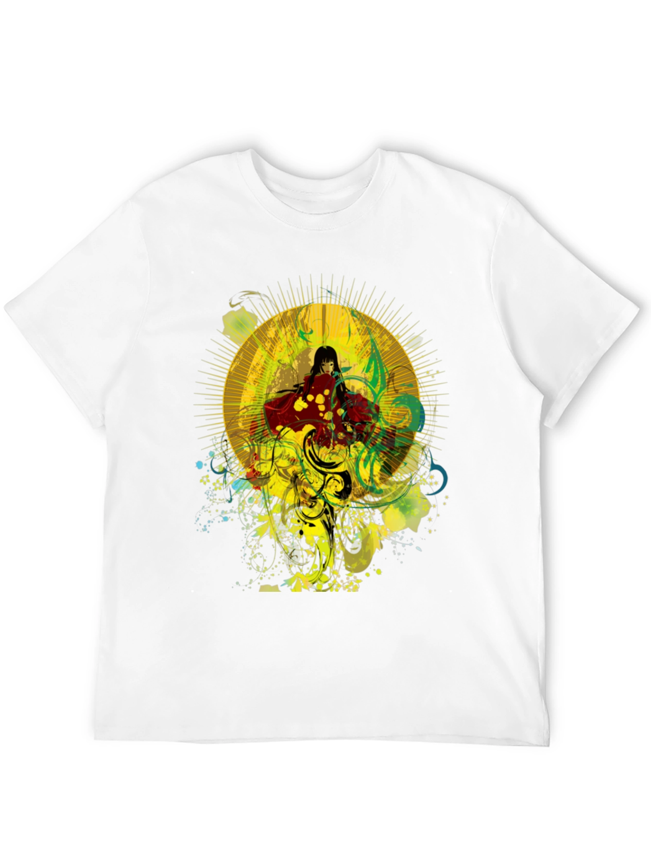 Anime Girl Graphic Print Black Cotton T-Shirt