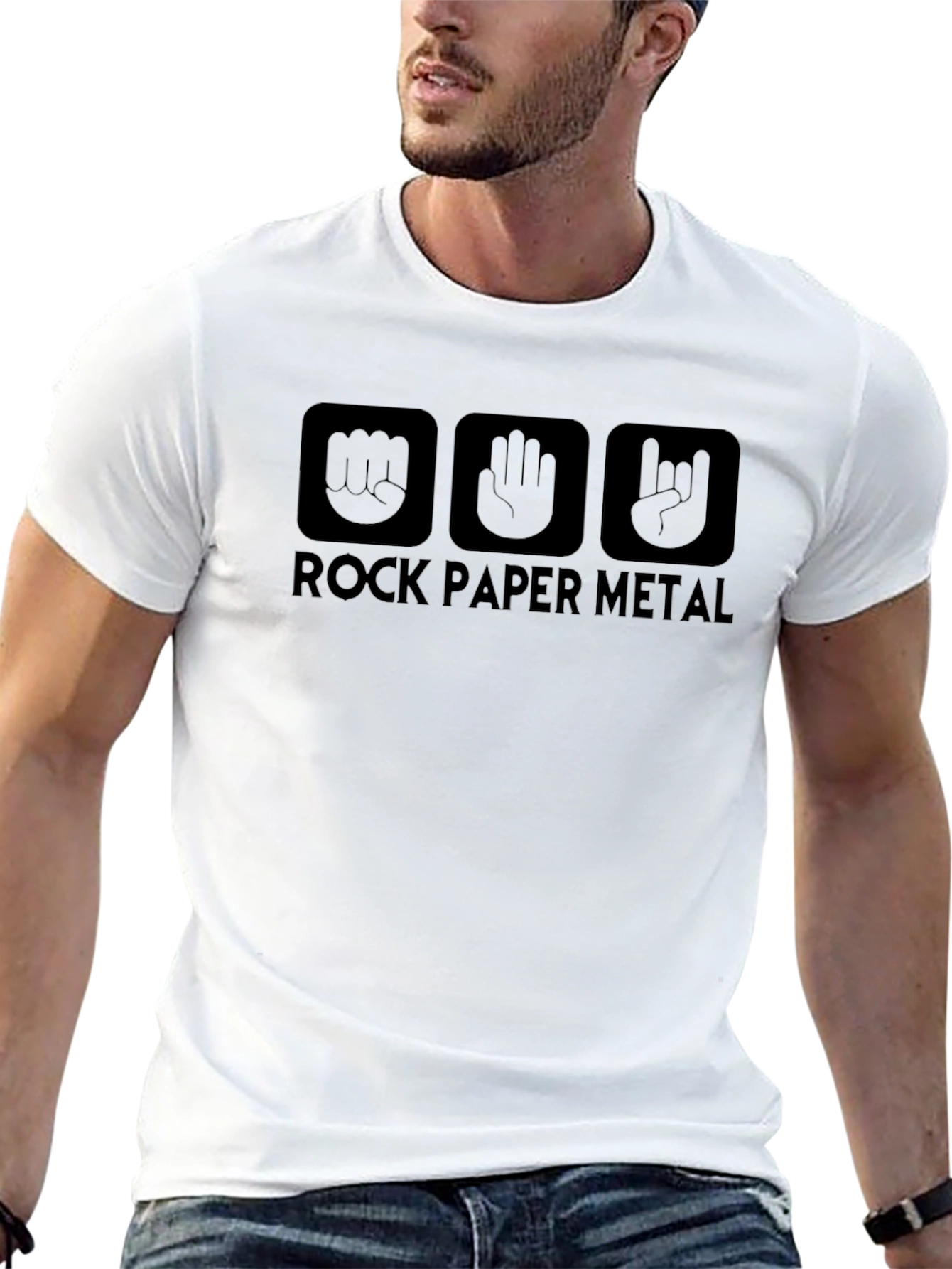 Rock Paper Metal Graphic Tee - Black