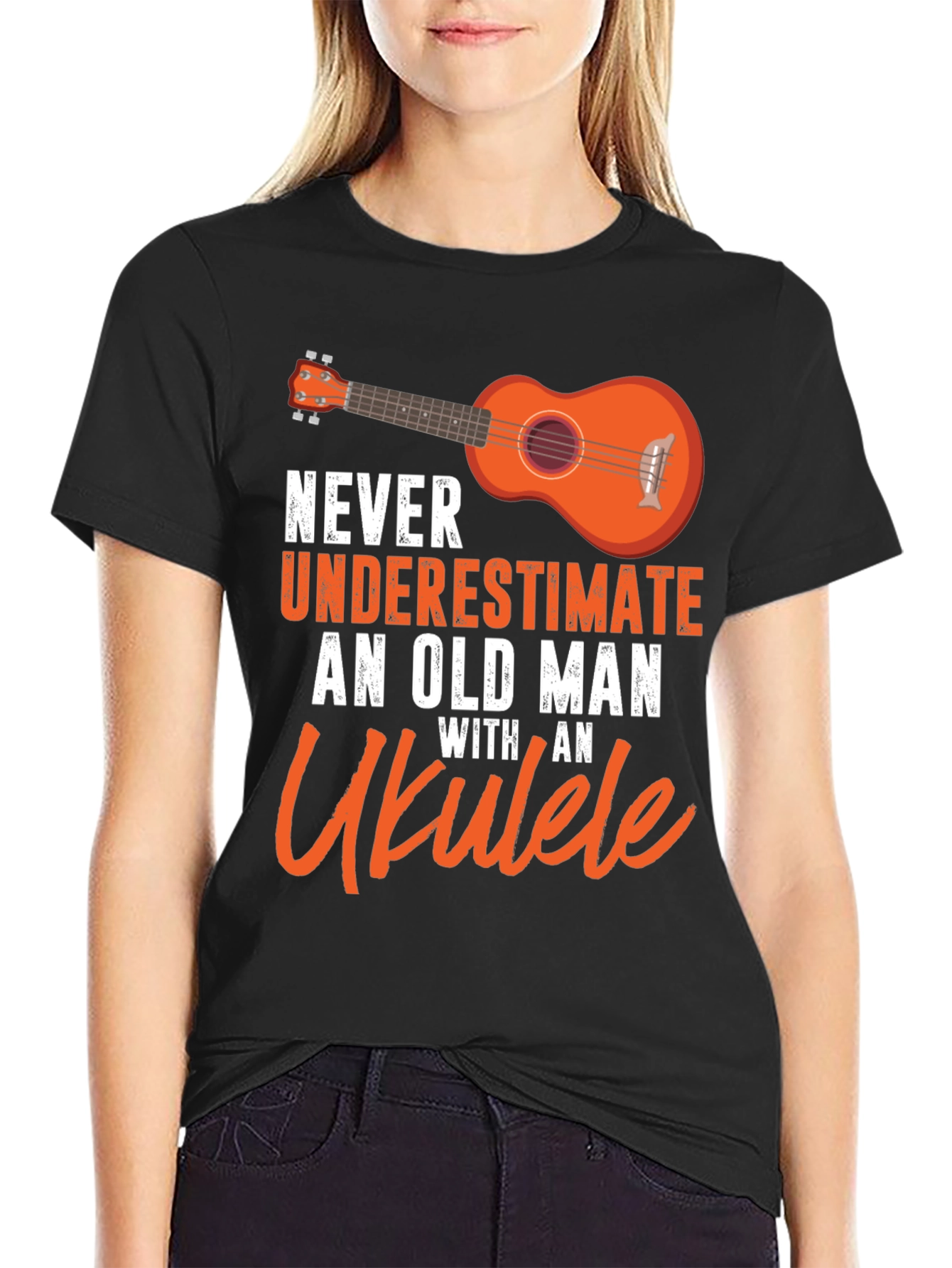 Ukulele Old Man T-Shirt - Music Lover Gift