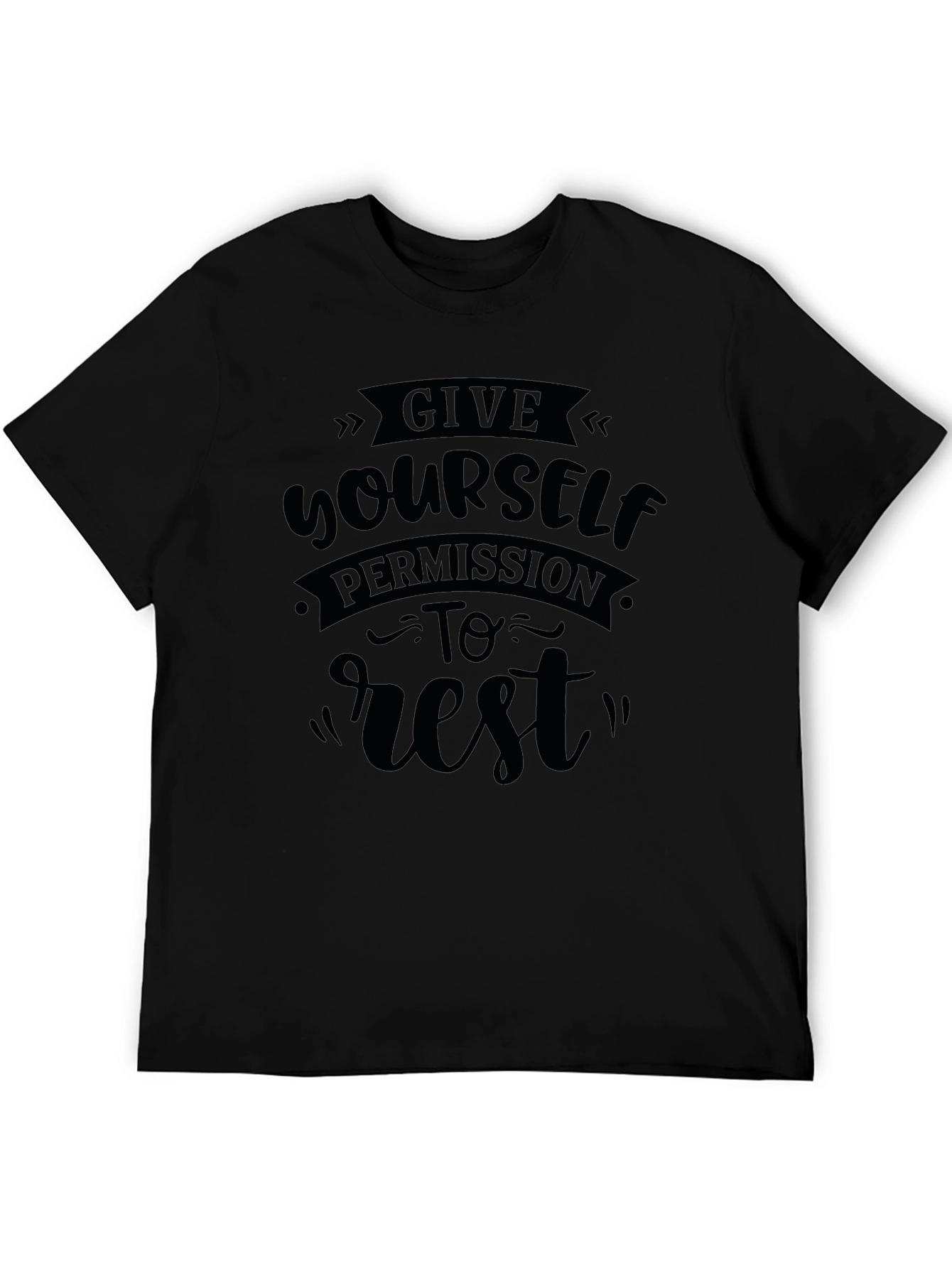 Give Yourself Permission To Rest Black T-Shirt
