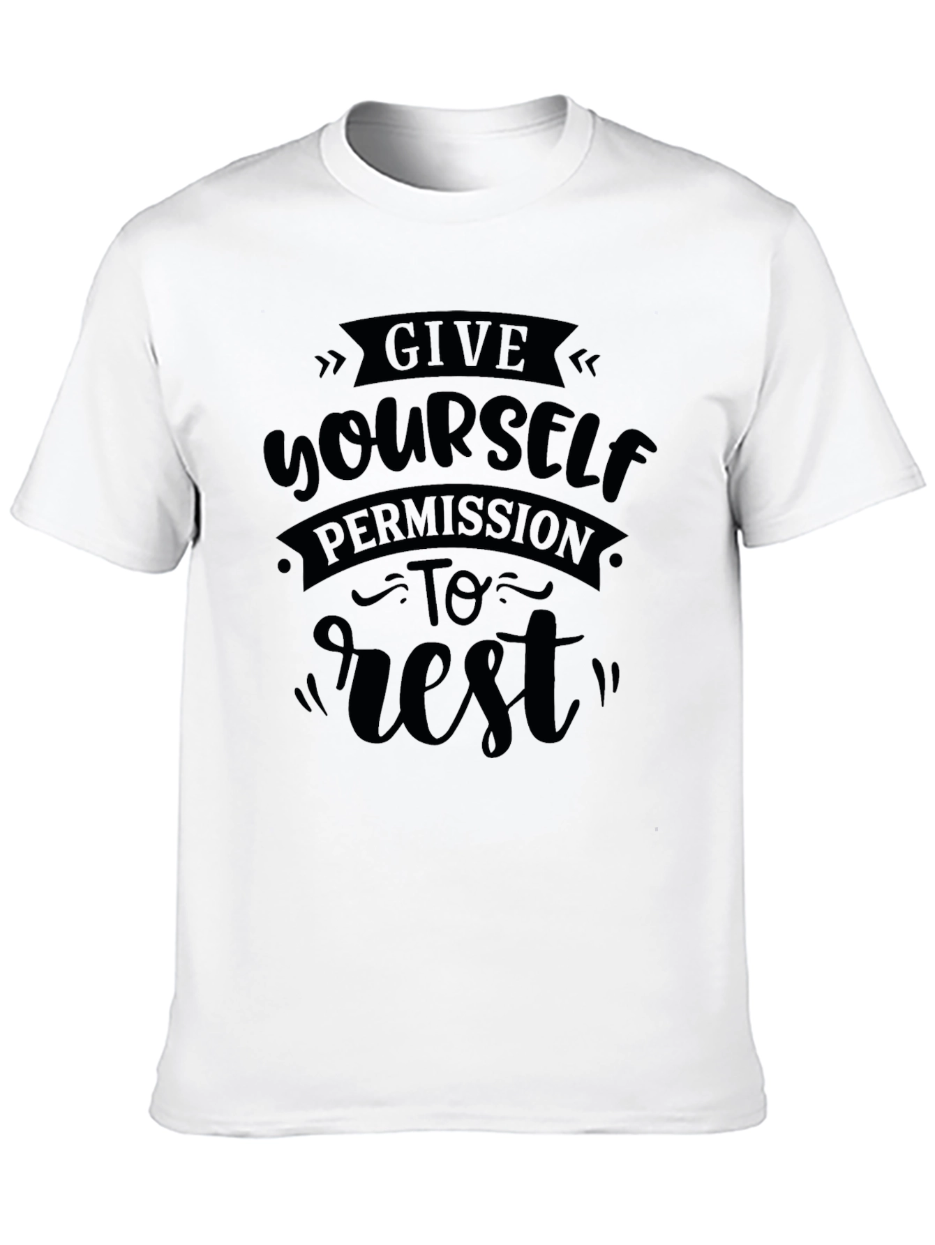 Give Yourself Permission To Rest Black T-Shirt