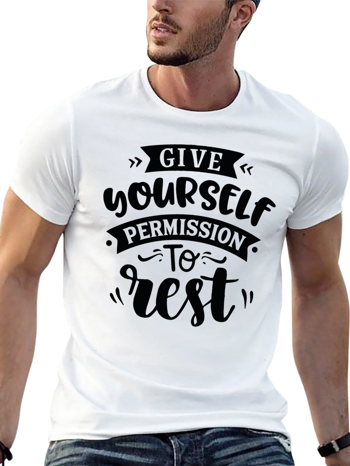 Give Yourself Permission To Rest Black T-Shirt