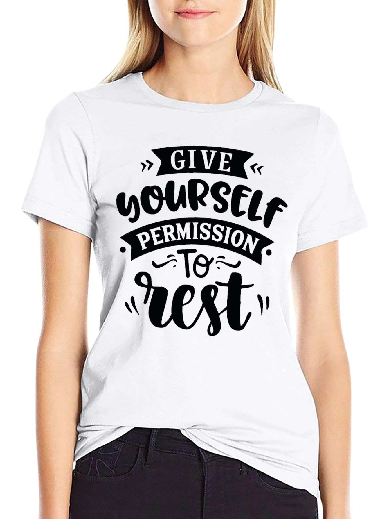 Give Yourself Permission To Rest Black T-Shirt