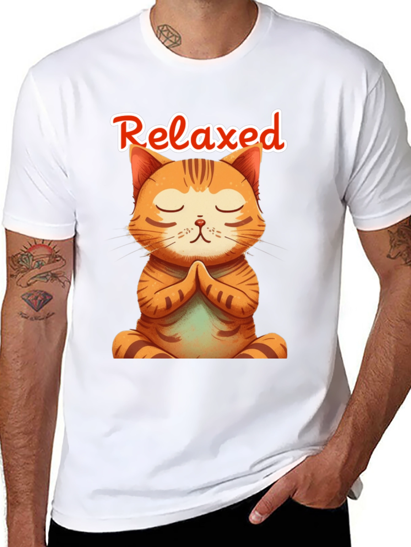 Relaxed Cat Meditation T-Shirt - Yoga Kitten Tee