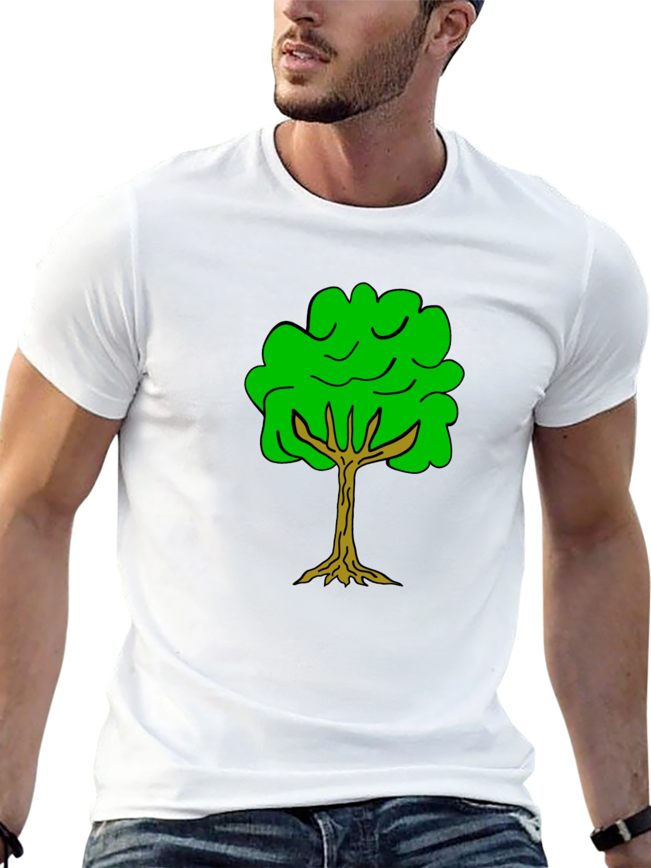 Green Tree Graphic Tee - Nature Lovers Black T-Shirt