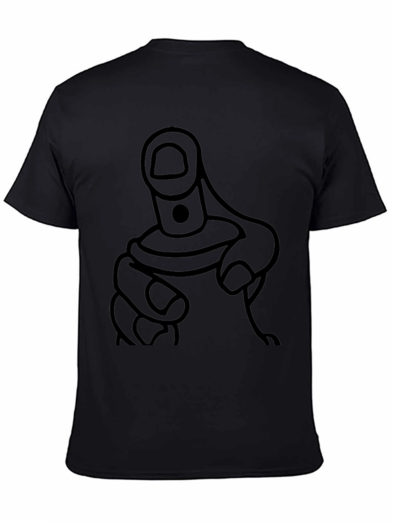 Bold Pointing Finger Graphic Tee - Black