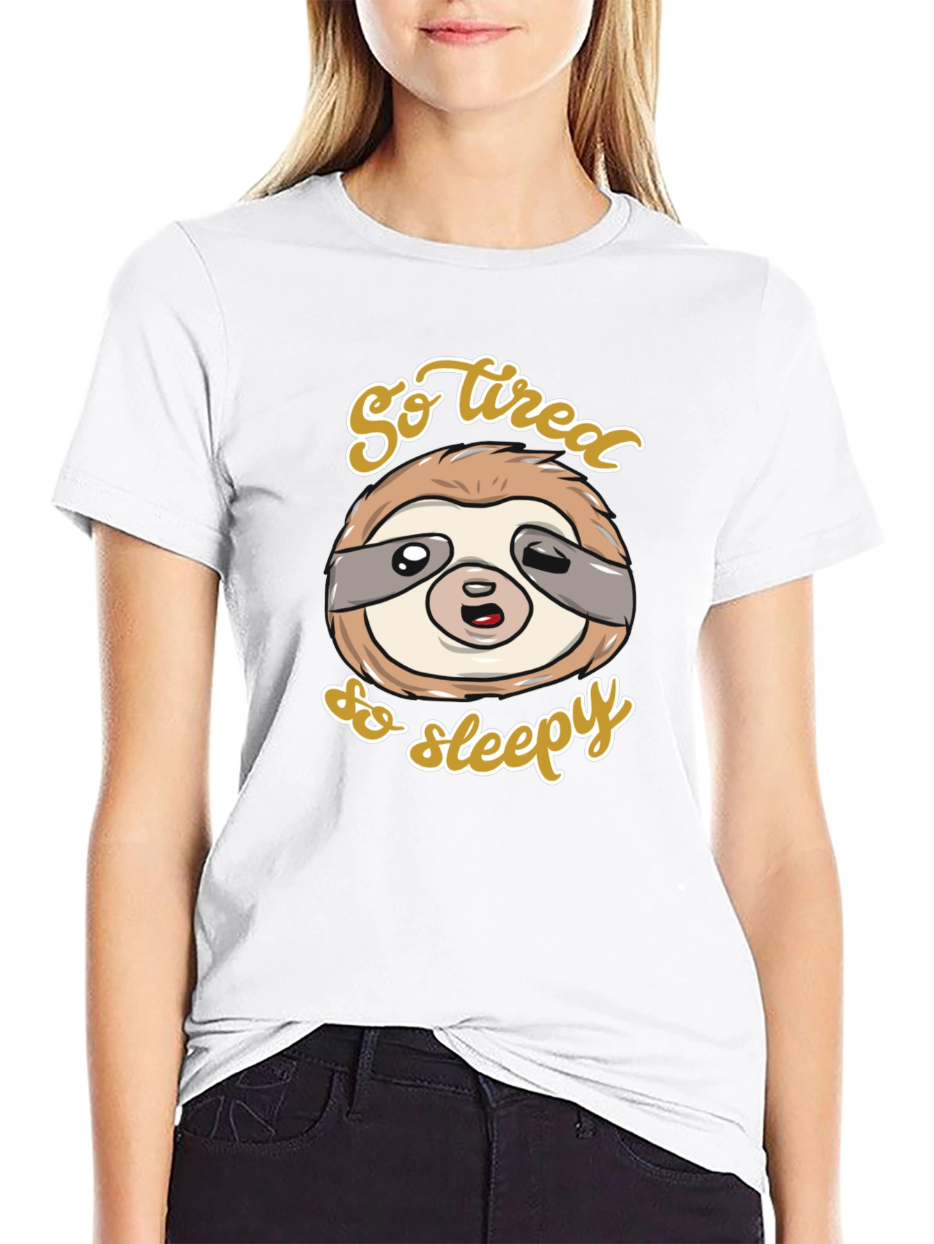 So Tired So Sleepy Sloth Graphic Tee