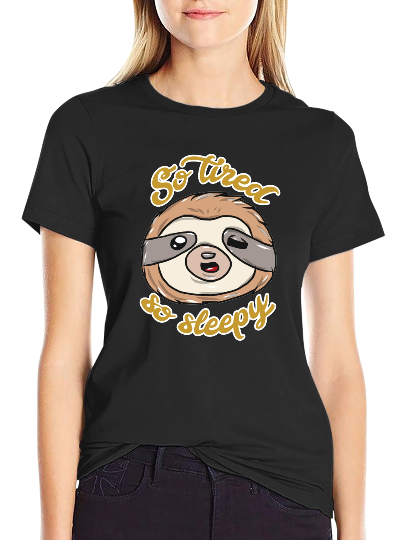 So Tired So Sleepy Sloth Graphic Tee