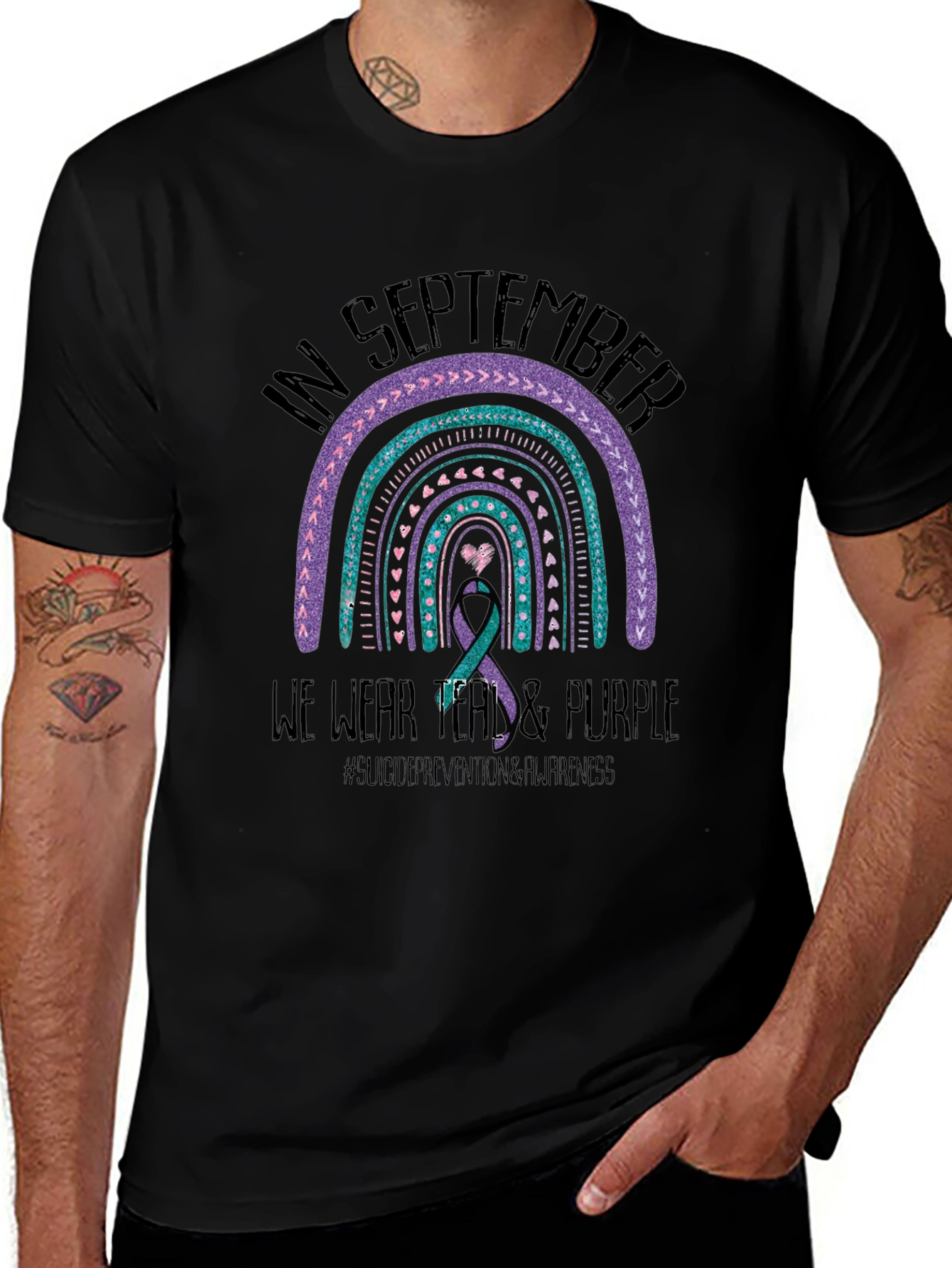 In September We Wear Teal & Purple Awareness T-Shirt