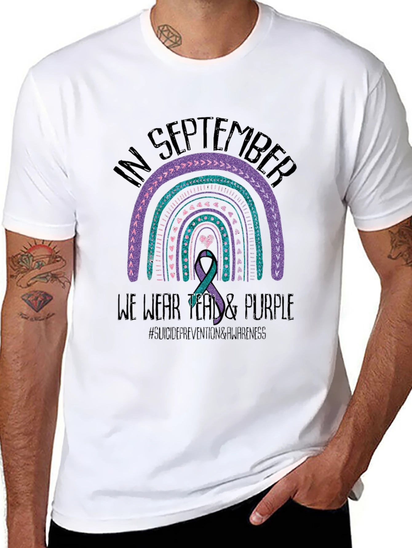 In September We Wear Teal & Purple Awareness T-Shirt