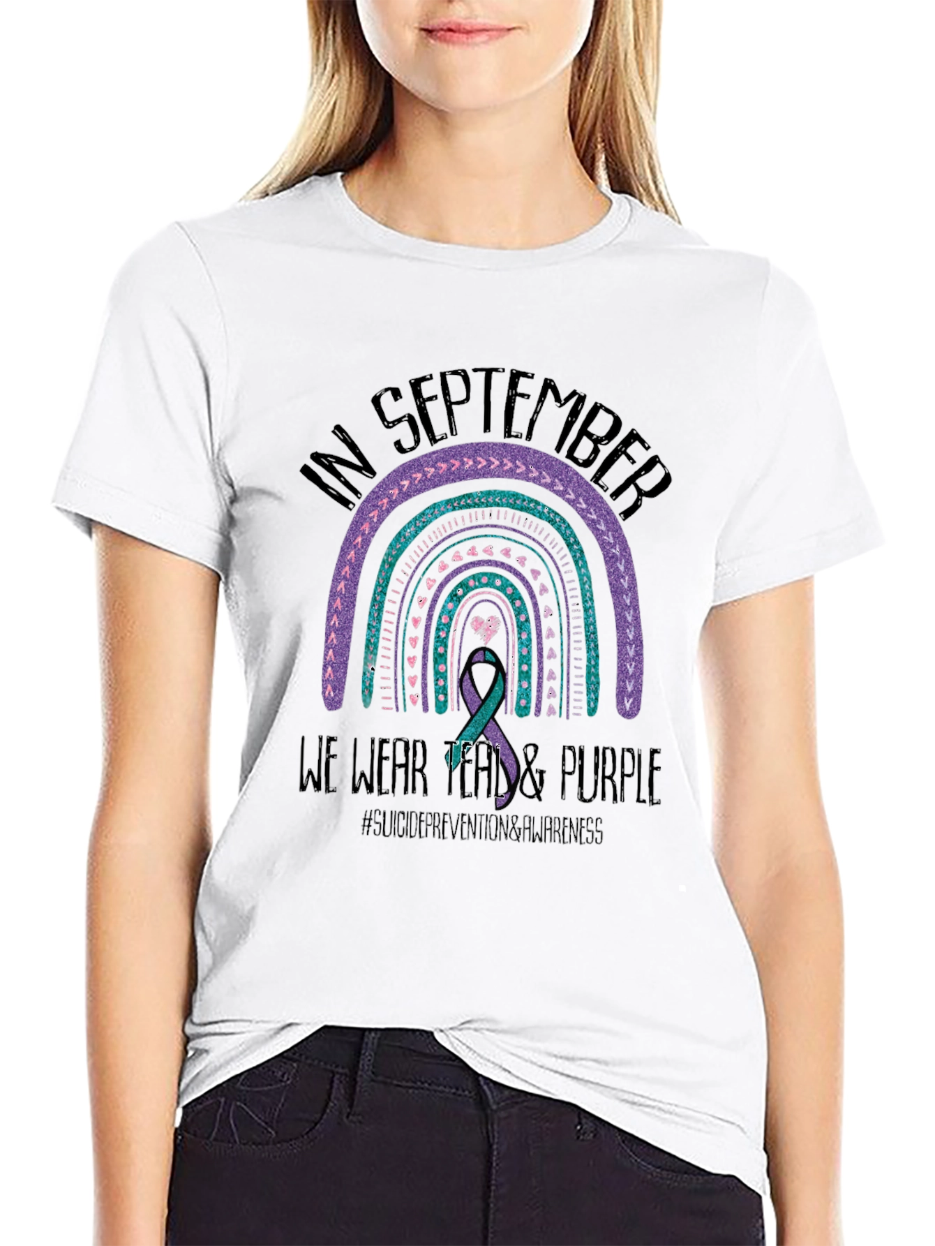 In September We Wear Teal & Purple Awareness T-Shirt