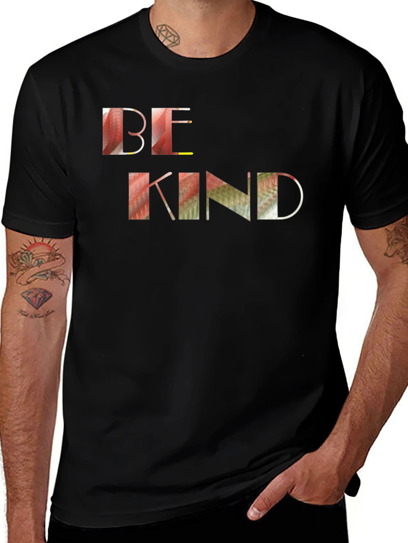 Be Kind Graphic Tee - Black Cotton Casual Shirt