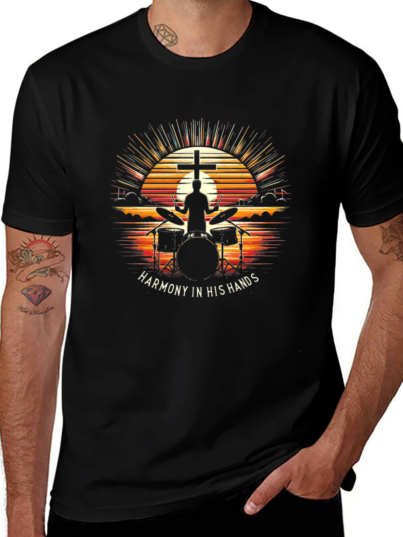 Harmony Hands Drummer Christian T-Shirt
