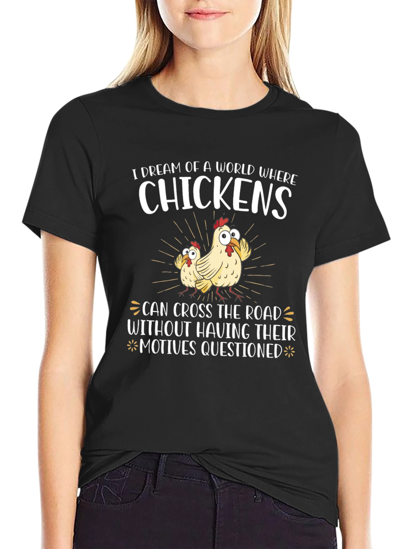 Funny Chicken Crossing T-Shirt