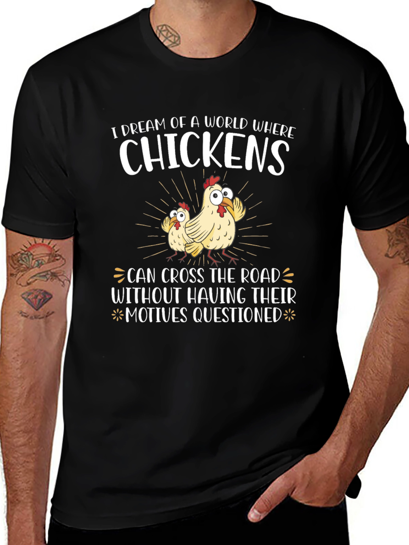 Funny Chicken Crossing T-Shirt