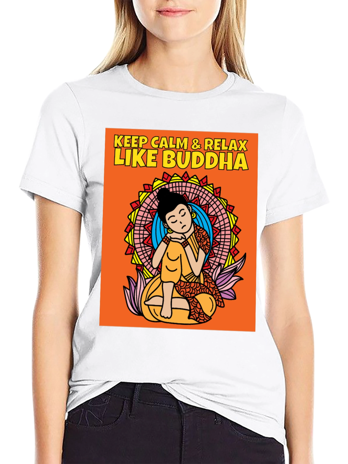 Keep Calm & Relax Like Buddha Graphic T-Shirt