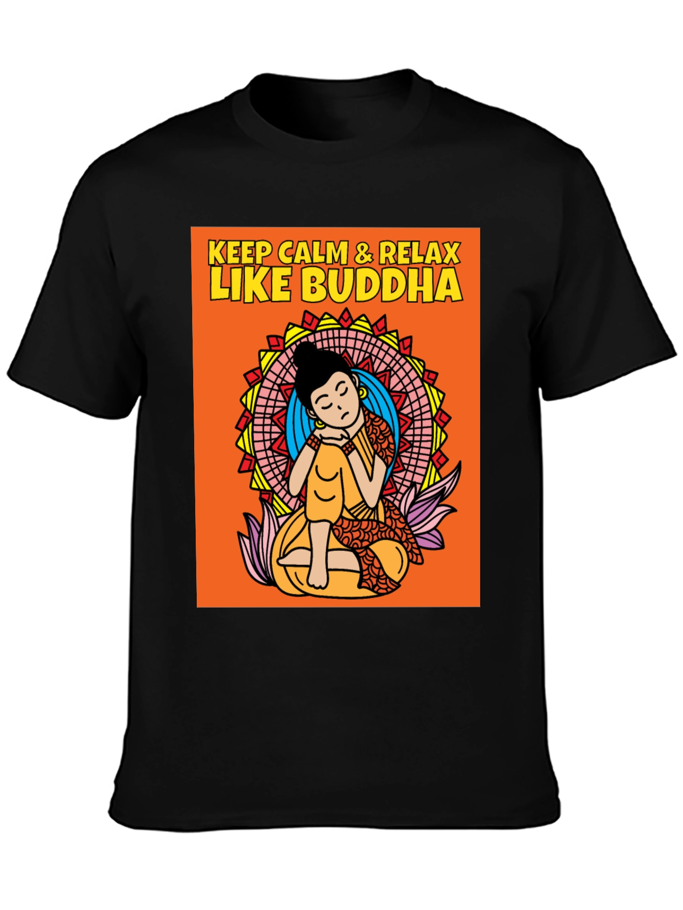 Keep Calm & Relax Like Buddha Graphic T-Shirt