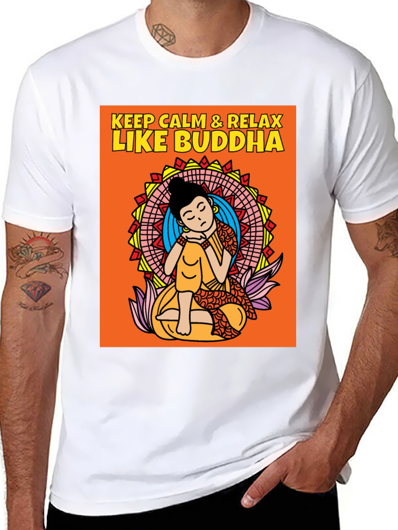 Keep Calm & Relax Like Buddha Graphic T-Shirt