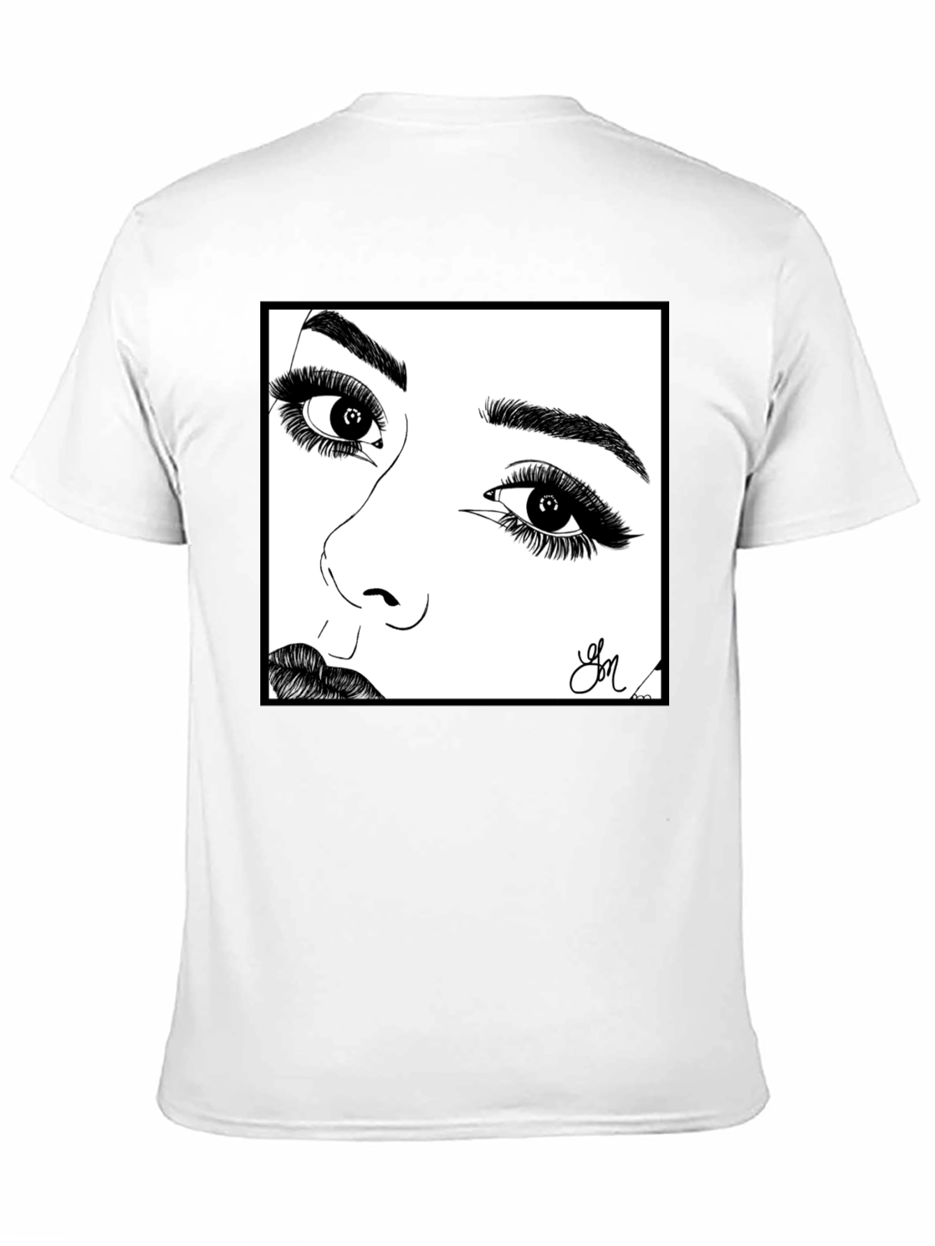 Artistic Face Sketch Graphic Tee - Unisex Black T-Shirt