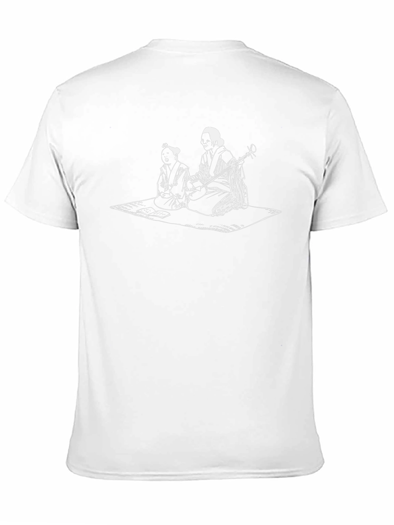 Black T-Shirt with Japanese Art Graphic Print